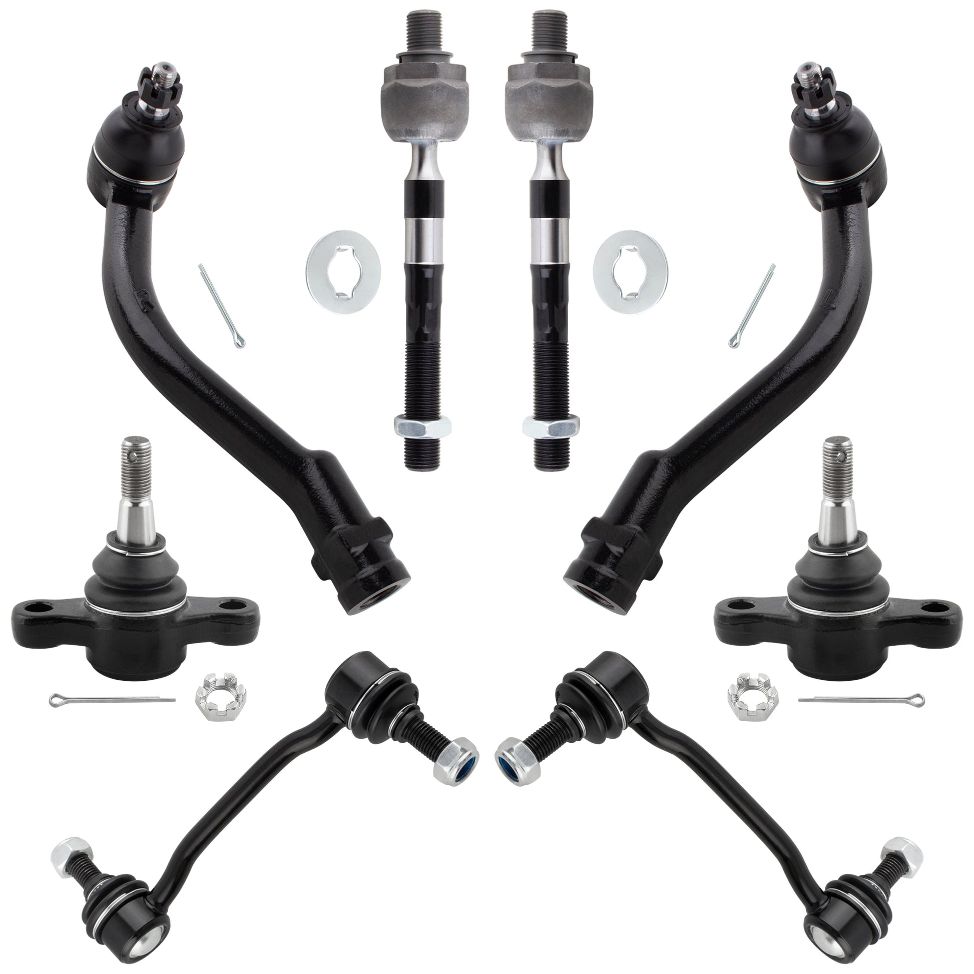 BOXI 8pc Front Ball Joints Sway Bars Tie Rods Kit Fits for Hyundai Azera 2006-2007