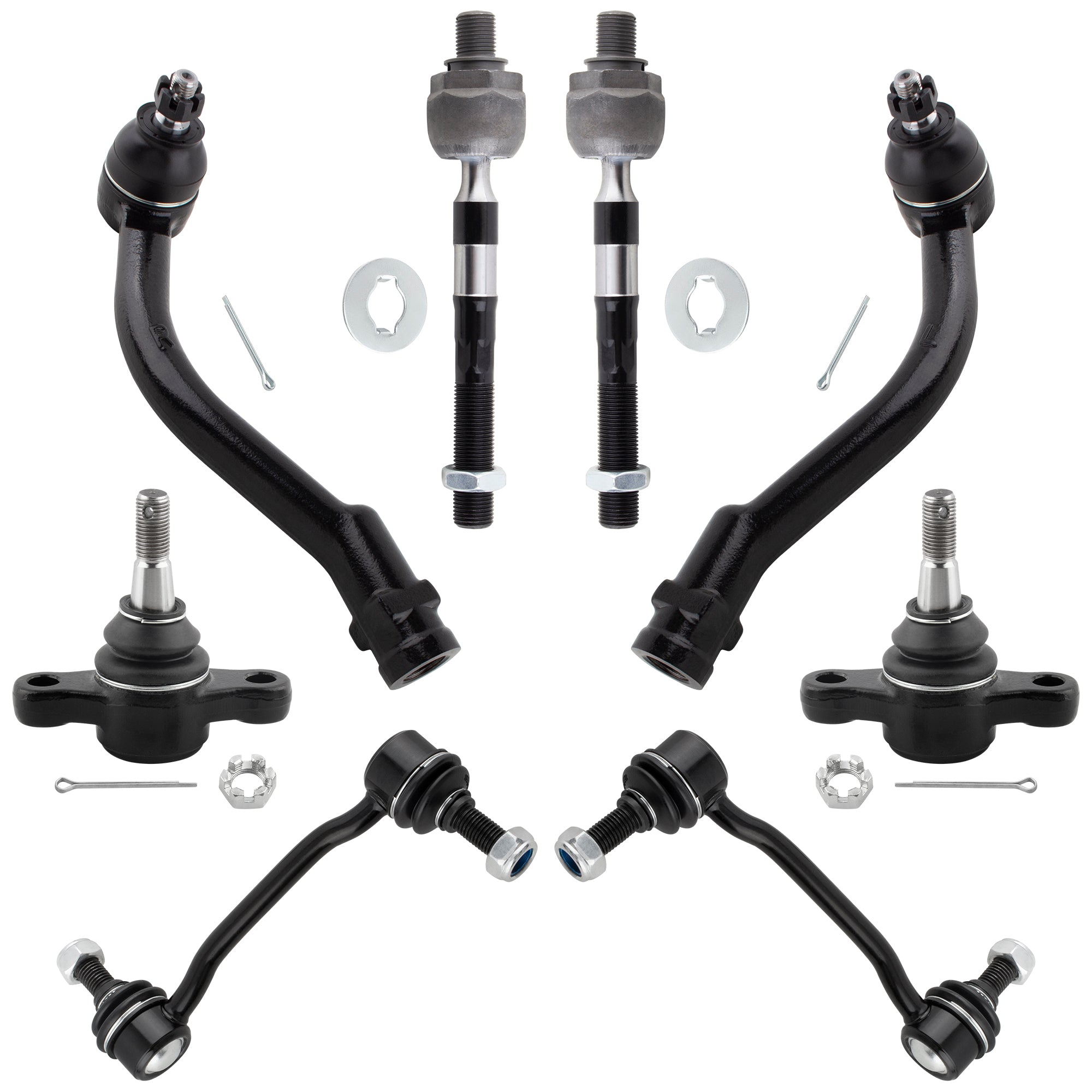 BOXI 8pc Front Ball Joints Sway Bars Tie Rods Kit Fits for Hyundai Azera 2006-2007