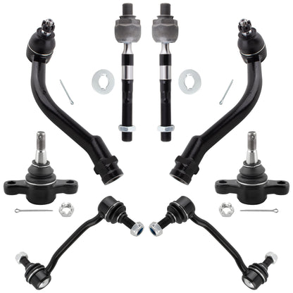 BOXI 8pc Front Ball Joints Sway Bars Tie Rods Kit Fits for Hyundai Azera 2006-2007