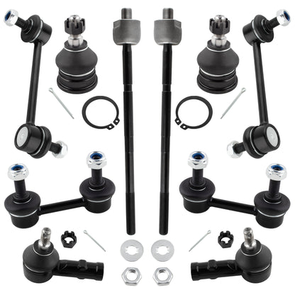 BOXI 10pc Front Rear Inner Outer Tie Rods Sway Bar Links Ball Joints Fit for Hyundai Elantra