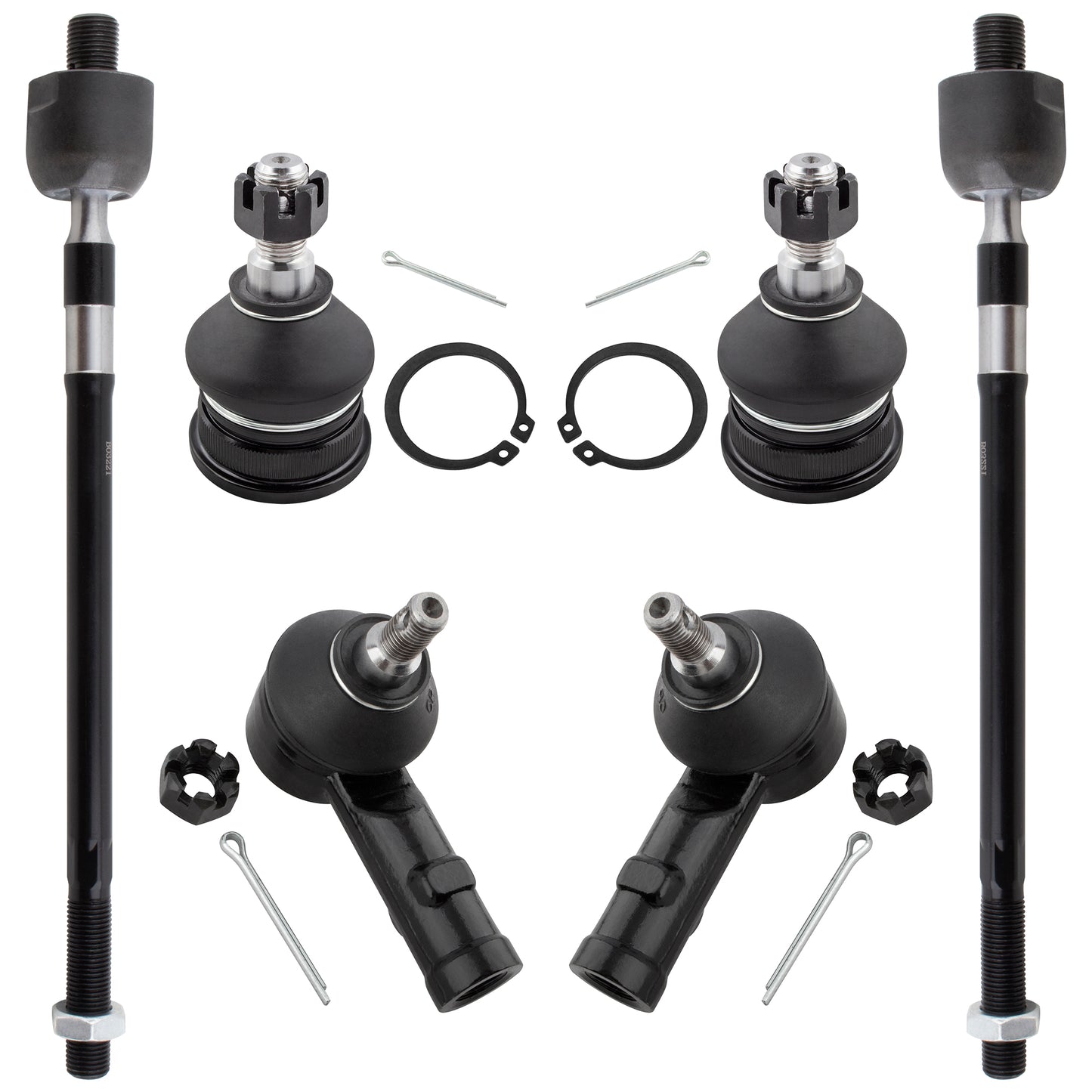 BOXI 6pc Front Suspension Tie Rod & Ball Joint Set Fits for Hyundai Accent 2000 2001 2002 2003 2004