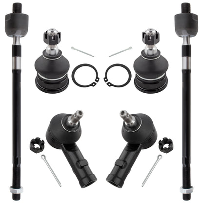 BOXI 6pc Front Suspension Tie Rod & Ball Joint Set Fits for Hyundai Accent 2000 2001 2002 2003 2004