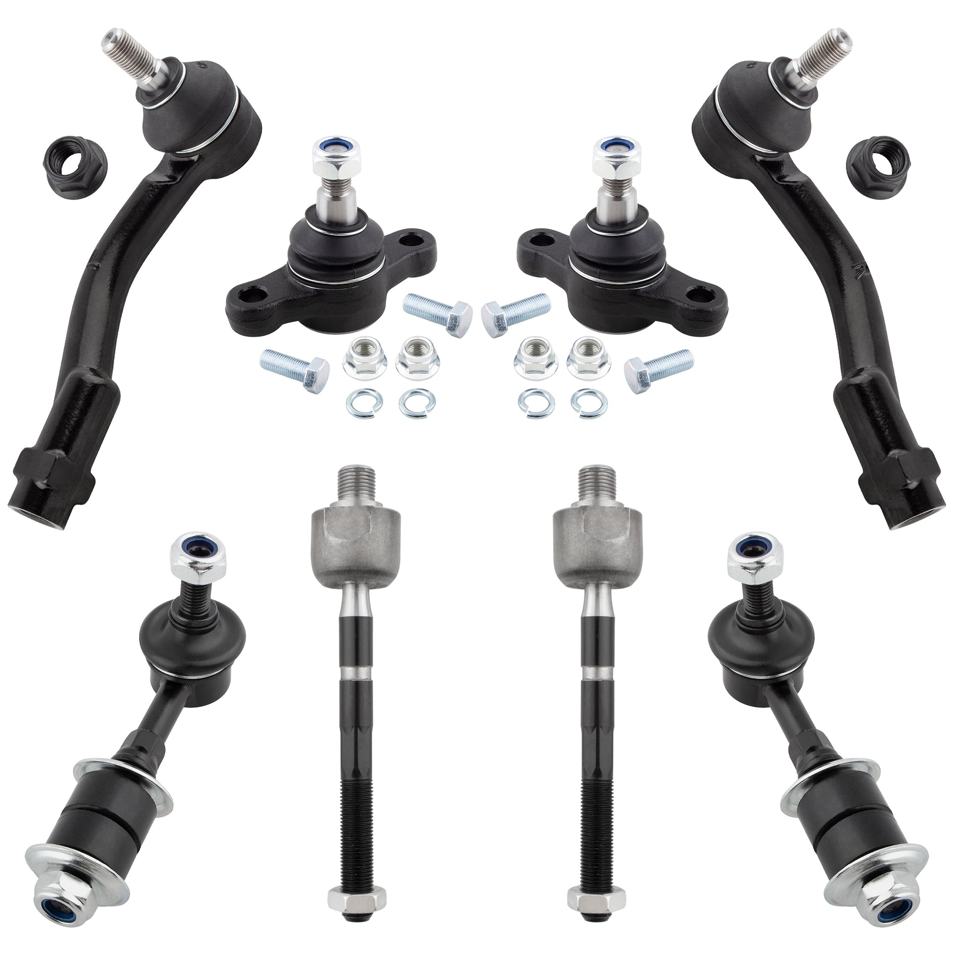 BOXI 8pc Front Ball Joints Sway Bars Tie Rods Fit for Hyundai Sonata 1999-2005