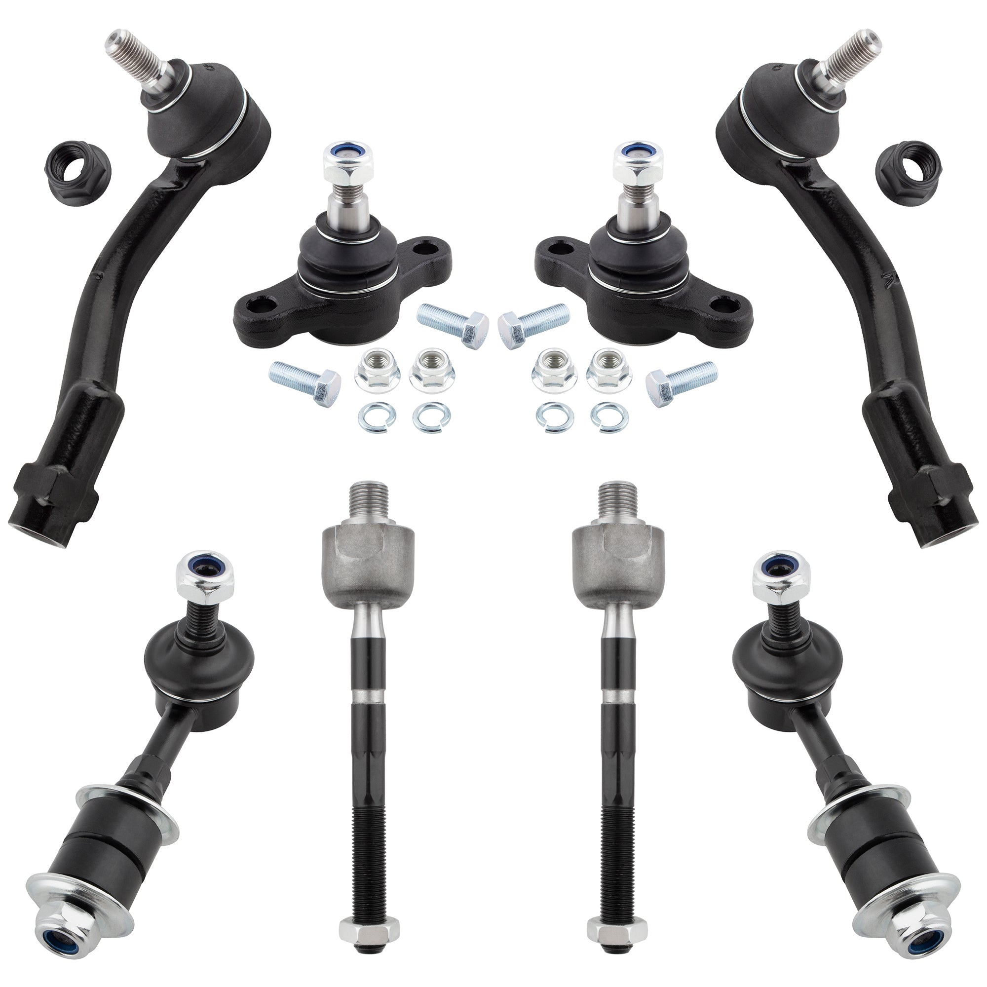 BOXI 8pc Front Ball Joints Sway Bars Tie Rods Fit for Hyundai Sonata 1999-2005
