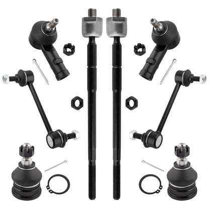 BOXI 8pc Front Ball Joints Tie Rods Rear Sway Bars Kit Fits for Hyundai Elantra 2001-2006