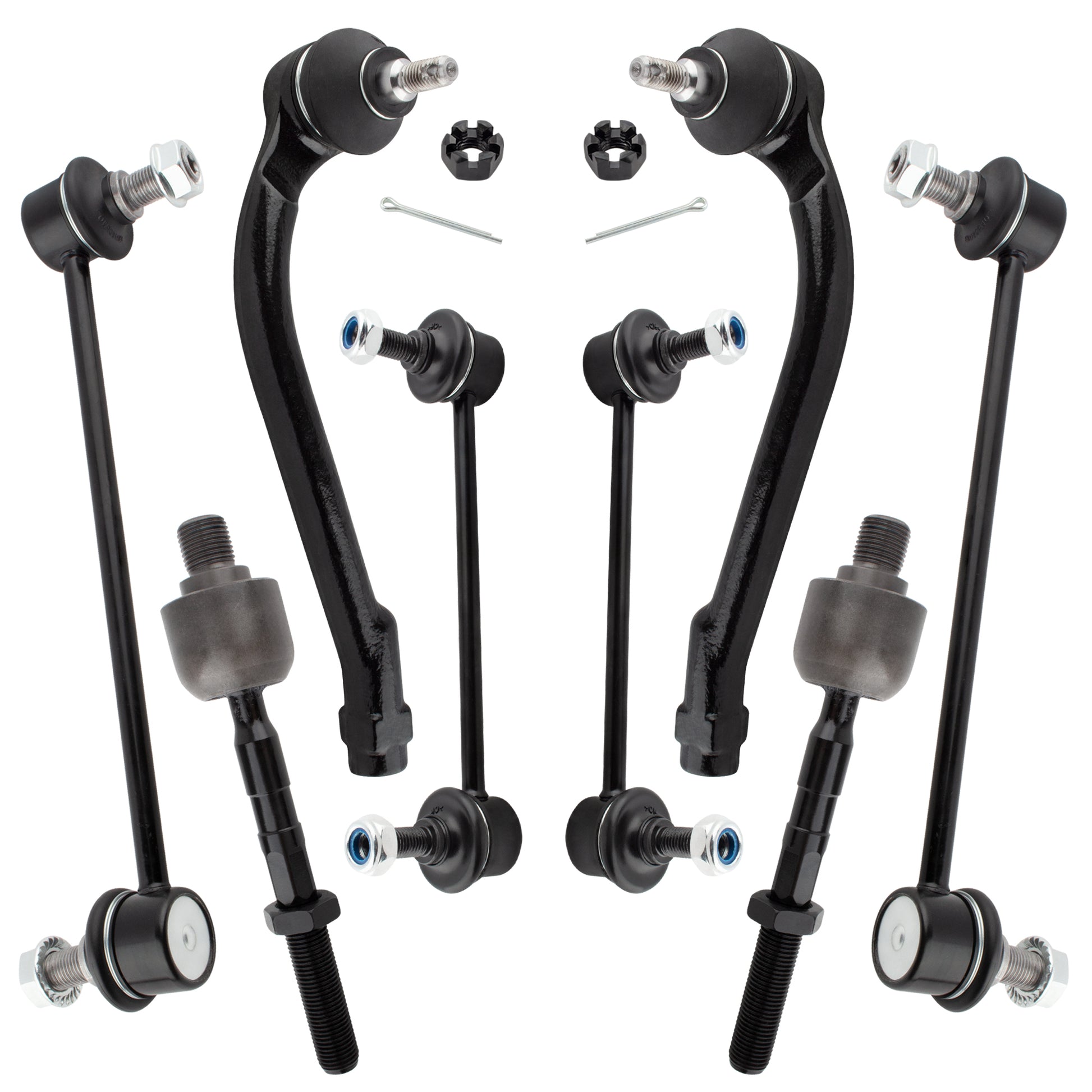 BOXI 8pc Front Rear Sway Bar Tie Rod Kit Fits for Hyundai Elantra 2007-2010