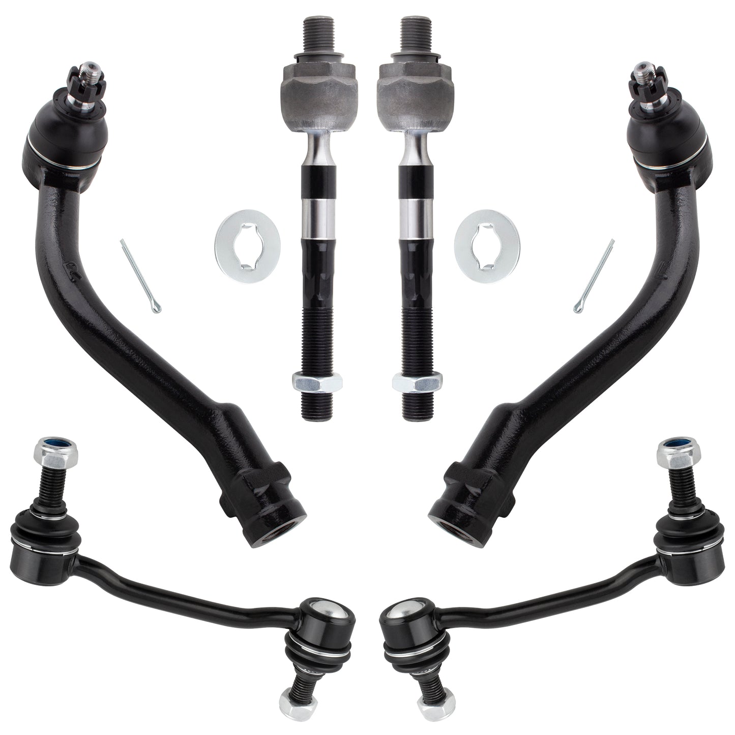 BOXI 6pc Front Tie Rods Sway Bars Fits for Hyundai Azera 2006-2007