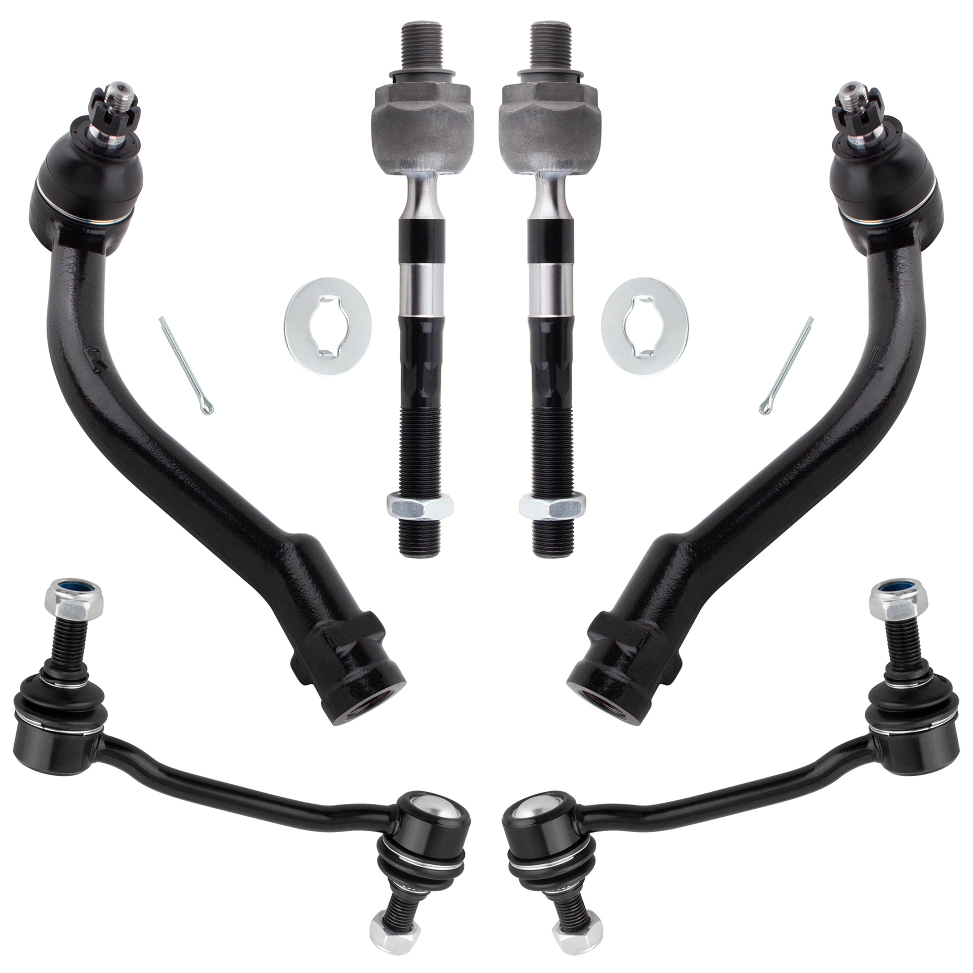 BOXI 6pc Front Tie Rods Sway Bars Fits for Hyundai Azera 2006-2007