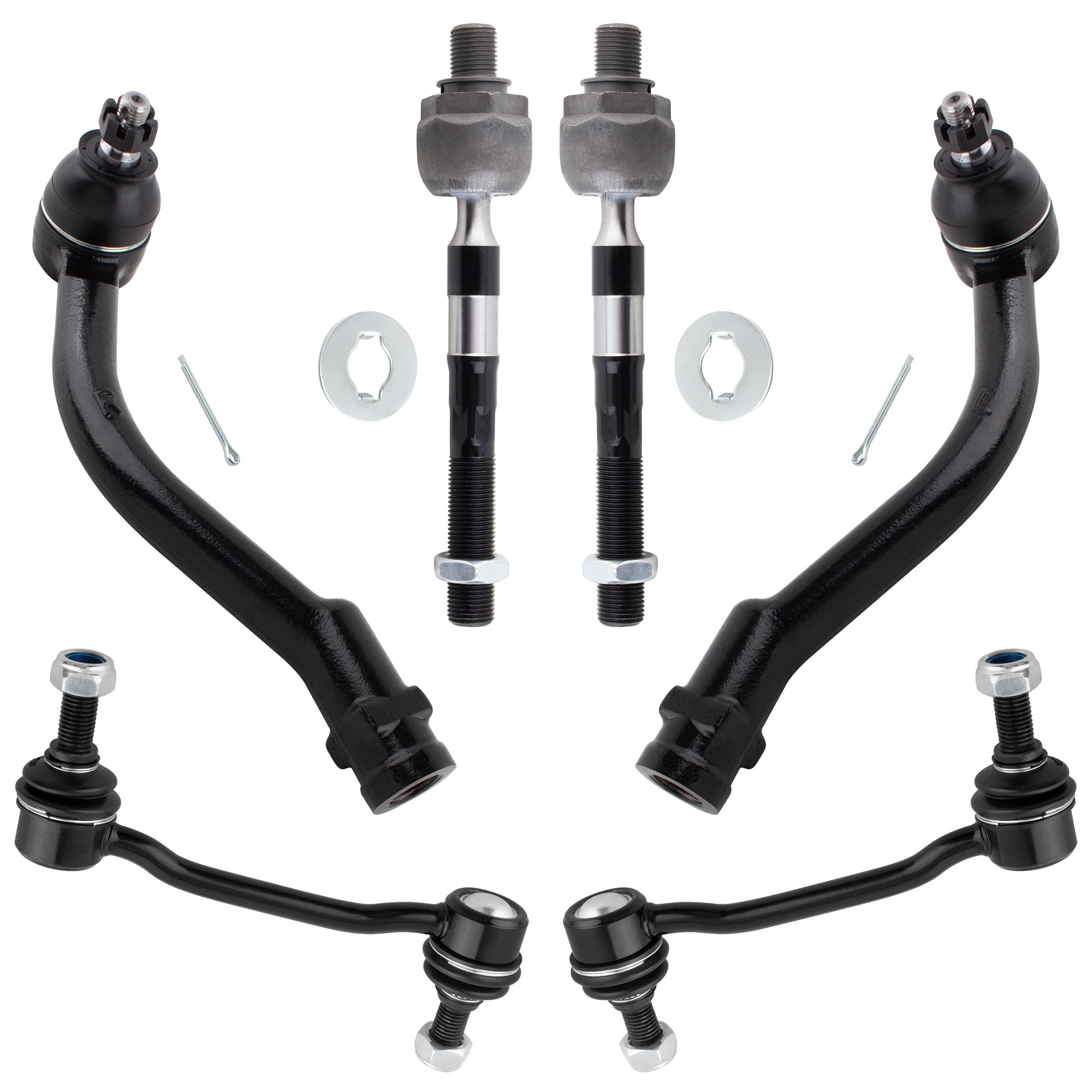 BOXI 6pc Front Tie Rods Sway Bars Fits for Hyundai Azera 2006-2007