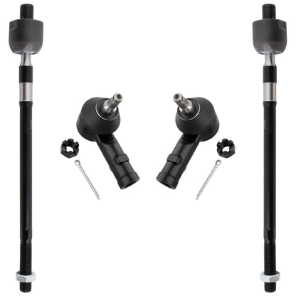 BOXI (Set of 4) ES3377 EV436 Front Inner & Outer Tie Rods Fit for Hyundai Accent 2000 2001 2002