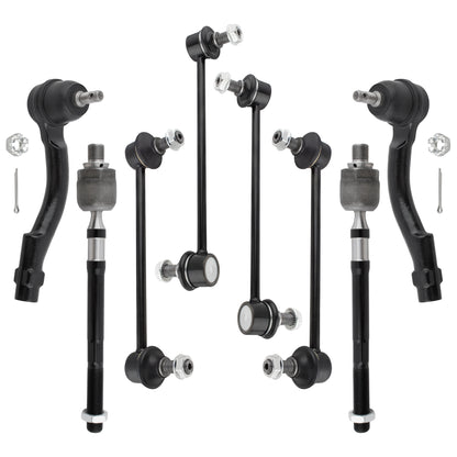 BOXI 8pc Front Rear Sway Bars Tie Rod Ends Fit for Kia Sportage 2005-2010