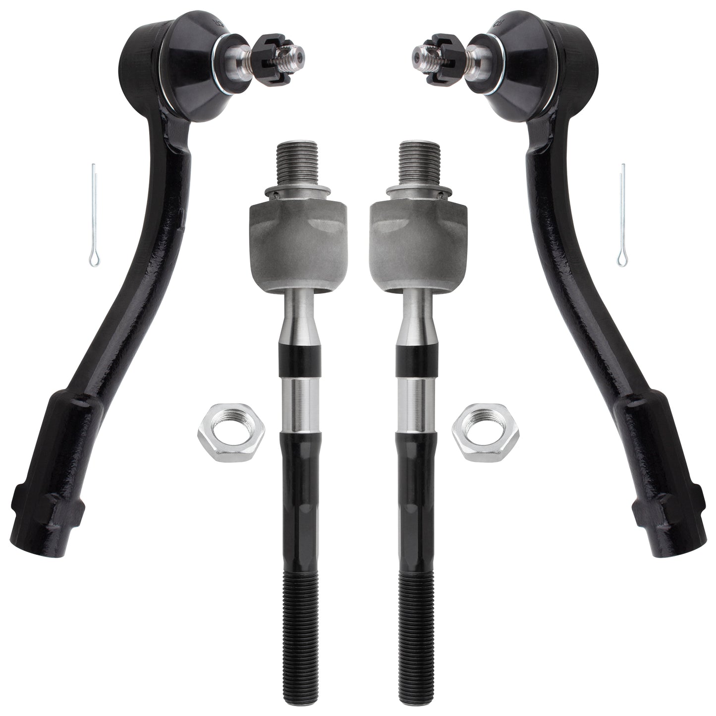 BOXI EV800365 ES800287 ES800288 Front Inner and Outer Tie Rod End Links Fit for Hyundai Accent 2006