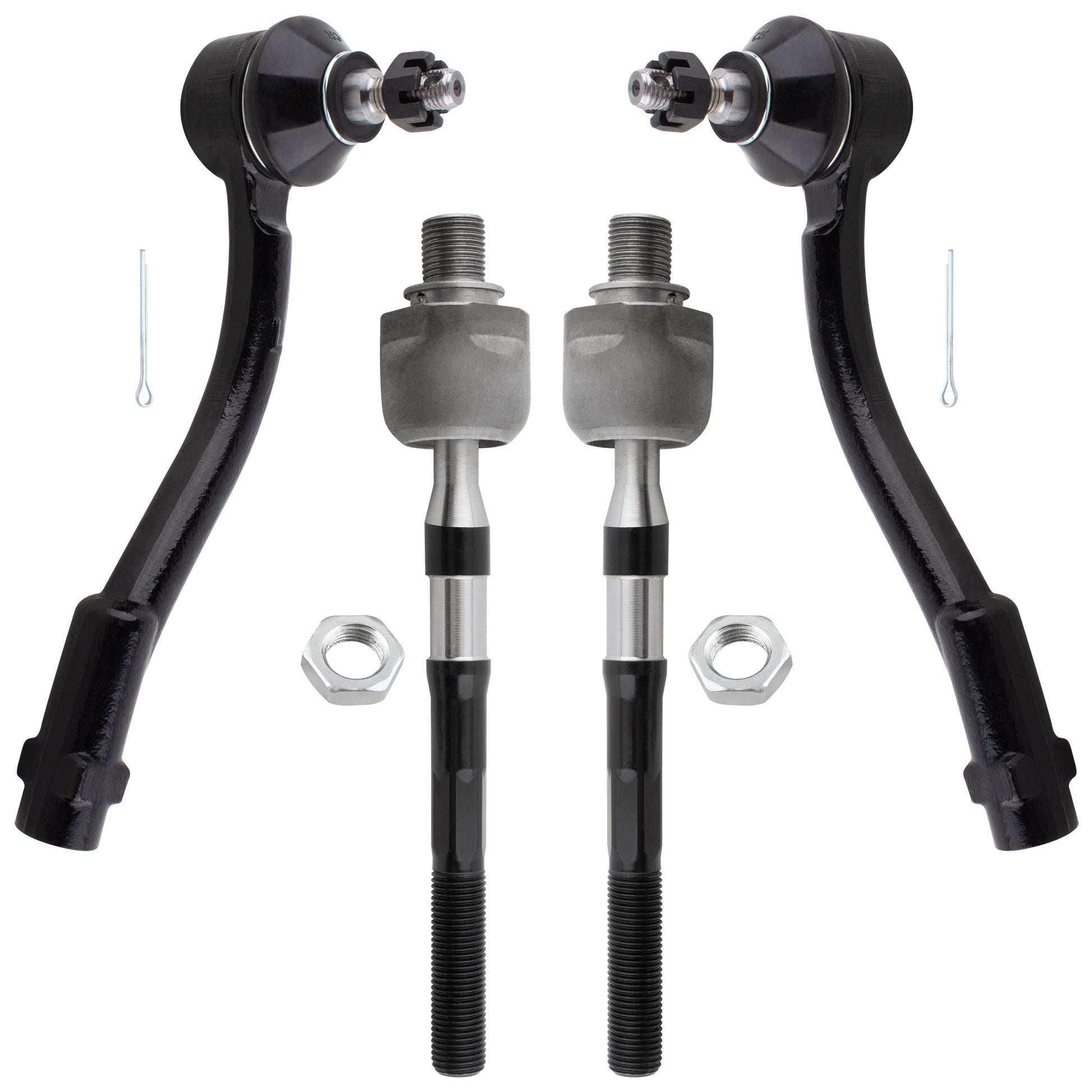BOXI EV800365 ES800287 ES800288 Front Inner and Outer Tie Rod End Links Fit for Hyundai Accent 2006