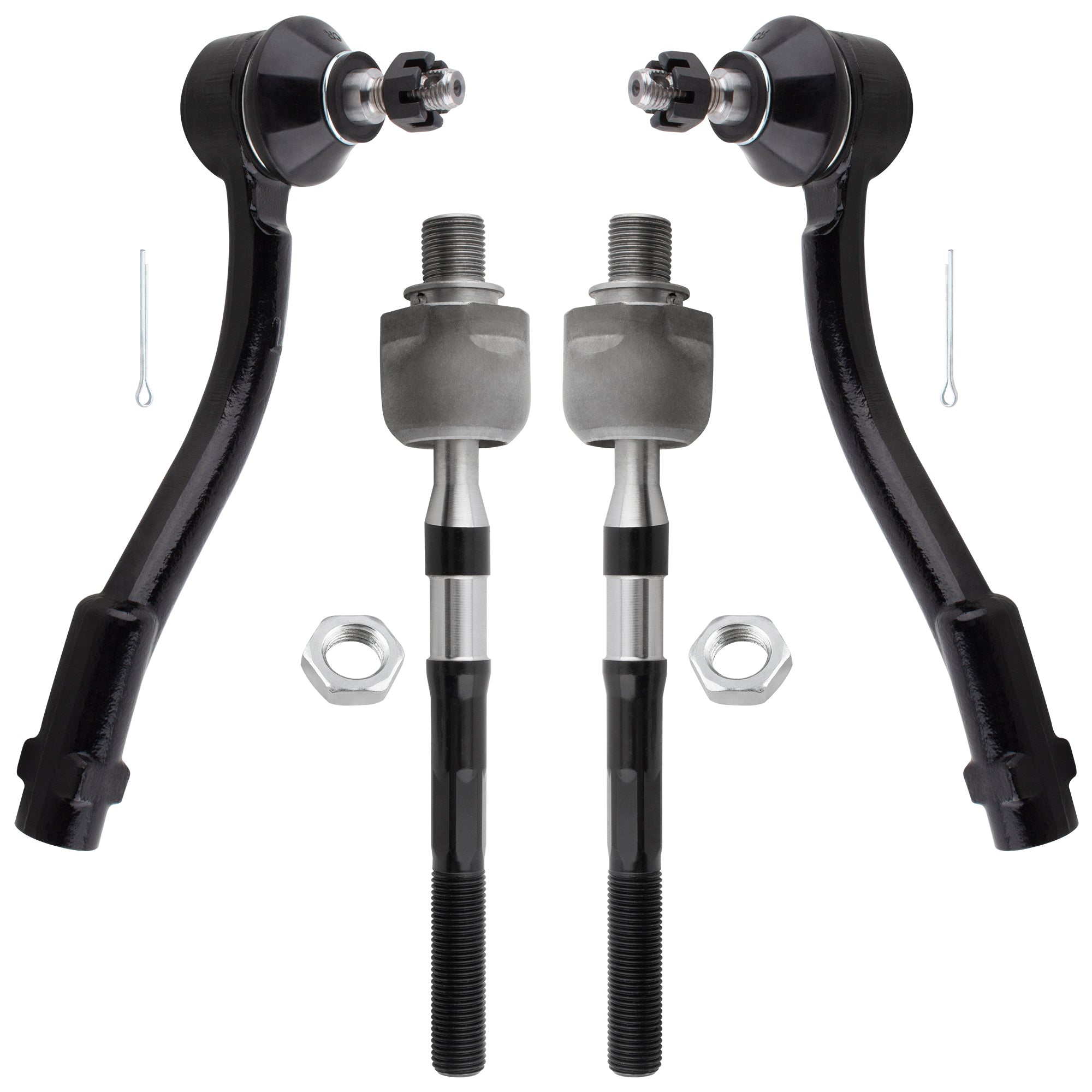 BOXI EV800365 ES800287 ES800288 Front Inner and Outer Tie Rod End Links Fit for Hyundai Accent 2006
