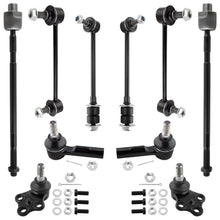 BOXI 10pcs Front Lower Ball Joints + Tie Rod Ends + Front & Rear Sway Bar End Links Fit