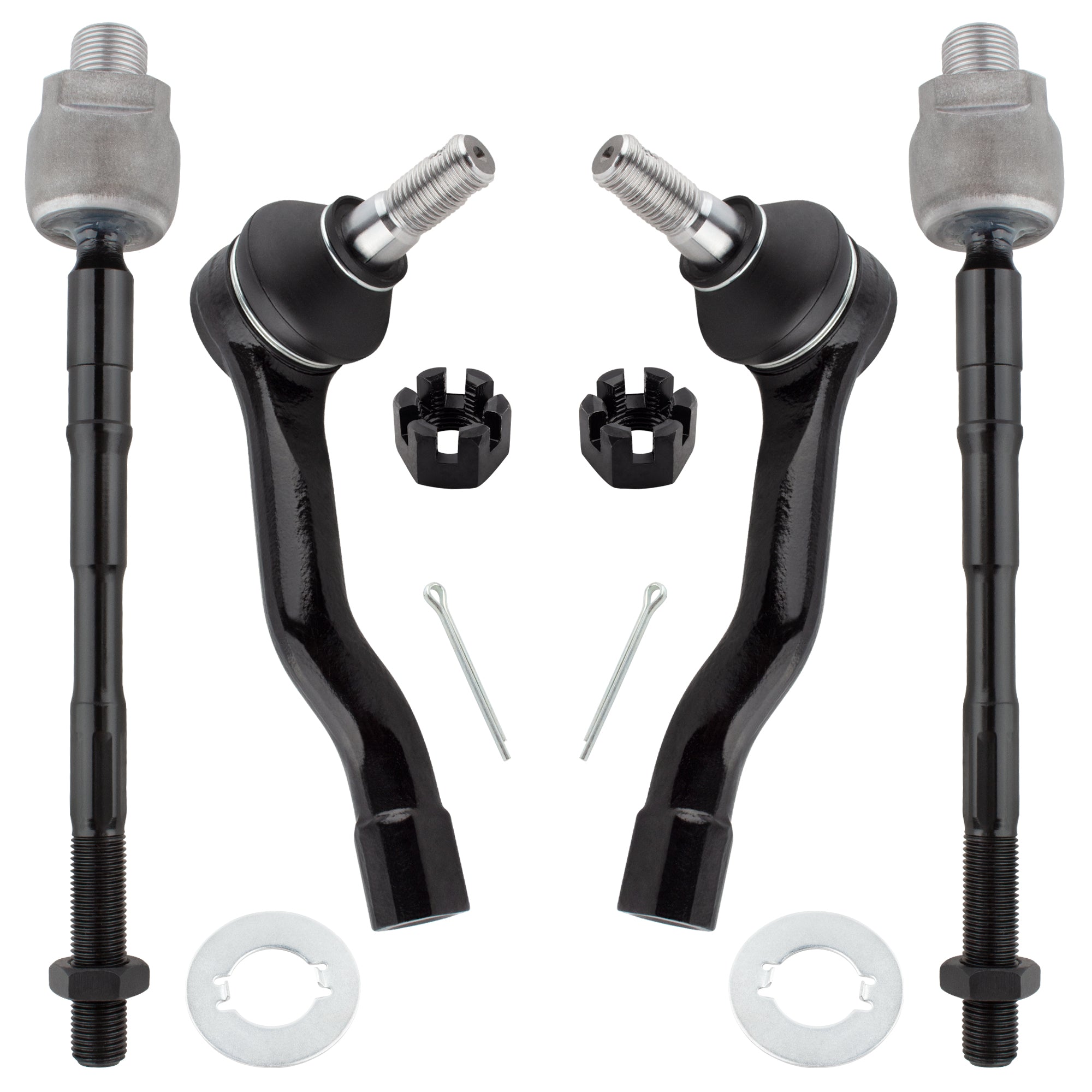 BOXI 4pcs Front Inner Outer Tie Rod Set Fit for Infiniti FX35 2003-2008