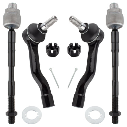 BOXI 4pcs Front Inner Outer Tie Rod Set Fit for Infiniti FX35 2003-2008
