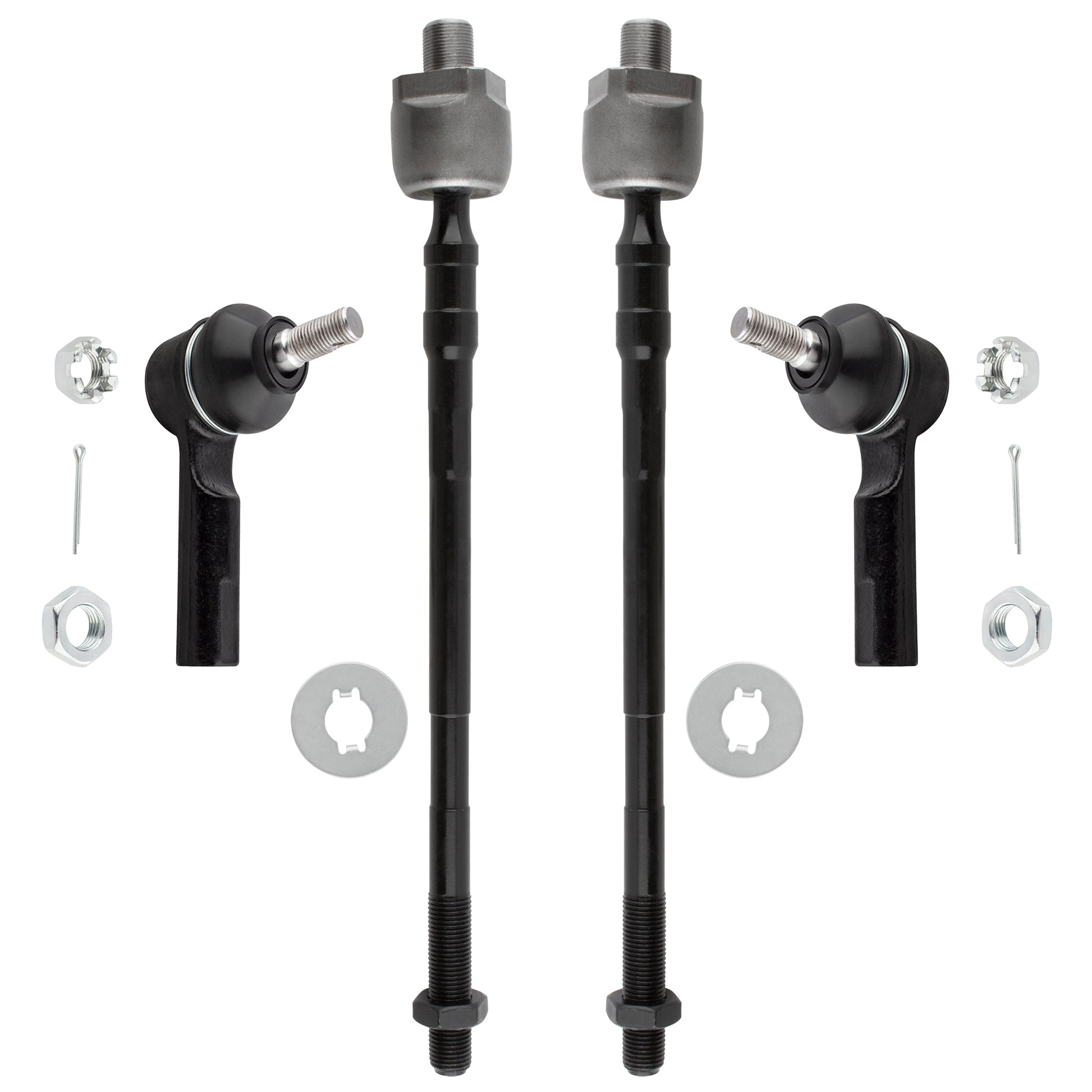 BOXI (Set of 4) 2x Front Inner Tie Rod Ends + 2x Front Outer Tie Rod Ends Kit Fit for Infiniti I30