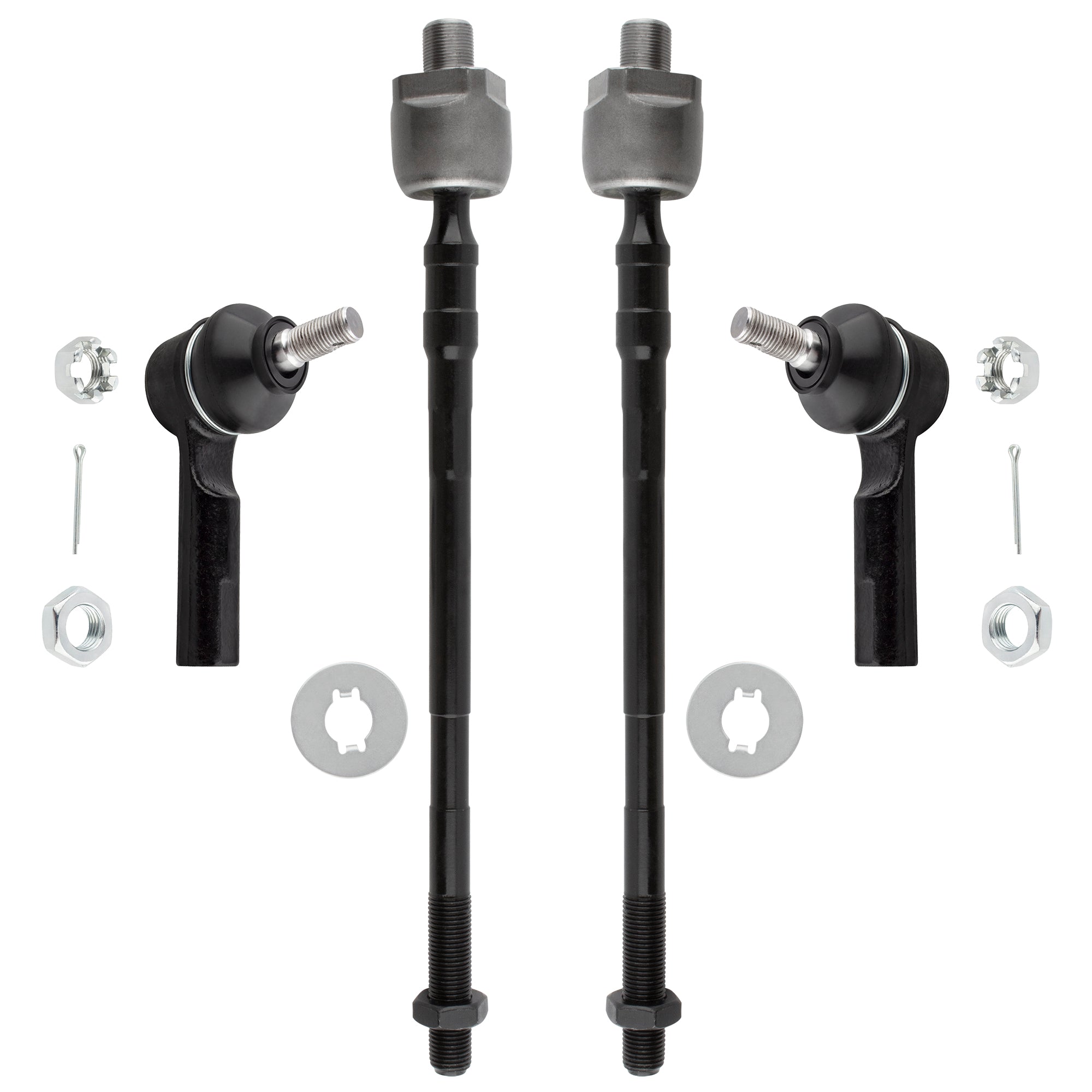BOXI (Set of 4) 2x Front Inner Tie Rod Ends + 2x Front Outer Tie Rod Ends Kit Fit for Infiniti I30