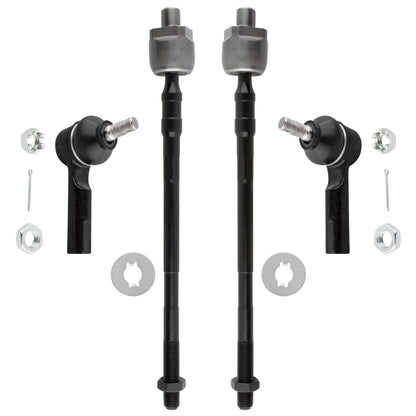 BOXI (Set of 4) 2x Front Inner Tie Rod Ends + 2x Front Outer Tie Rod Ends Kit Fit for Infiniti I30