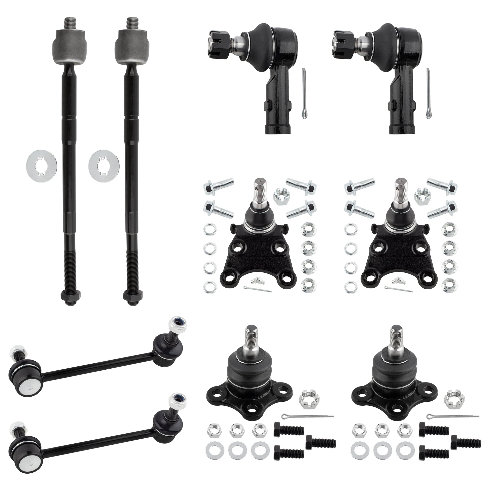 BOXI 10pcs Front Tie Rods Sway Bars Ball Joints Fit for Honda Passport 1998-2002