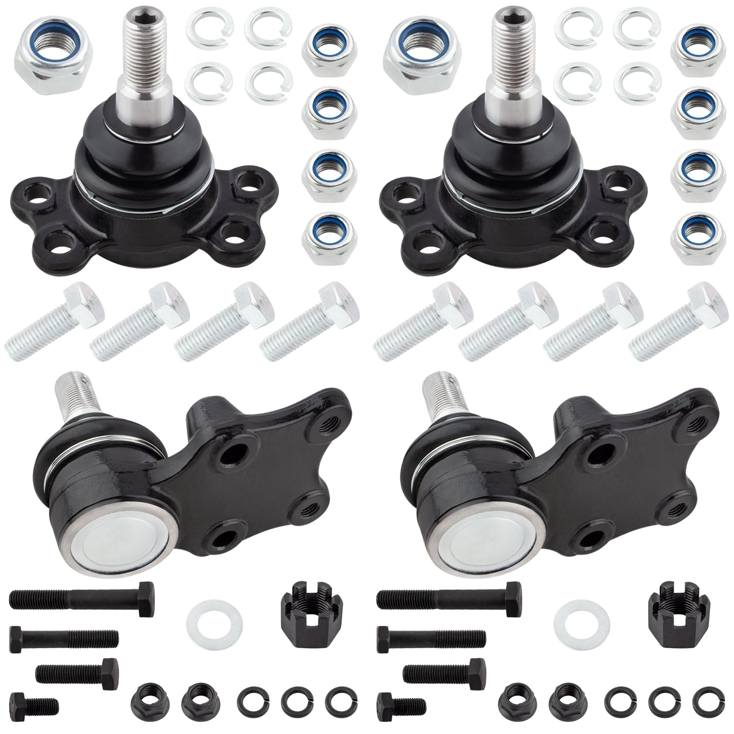 BOXI (Set of 4) 2x Front Upper Ball Joints + 2x Front Lower Ball Joints Kit Fit for Isuzu Pickup