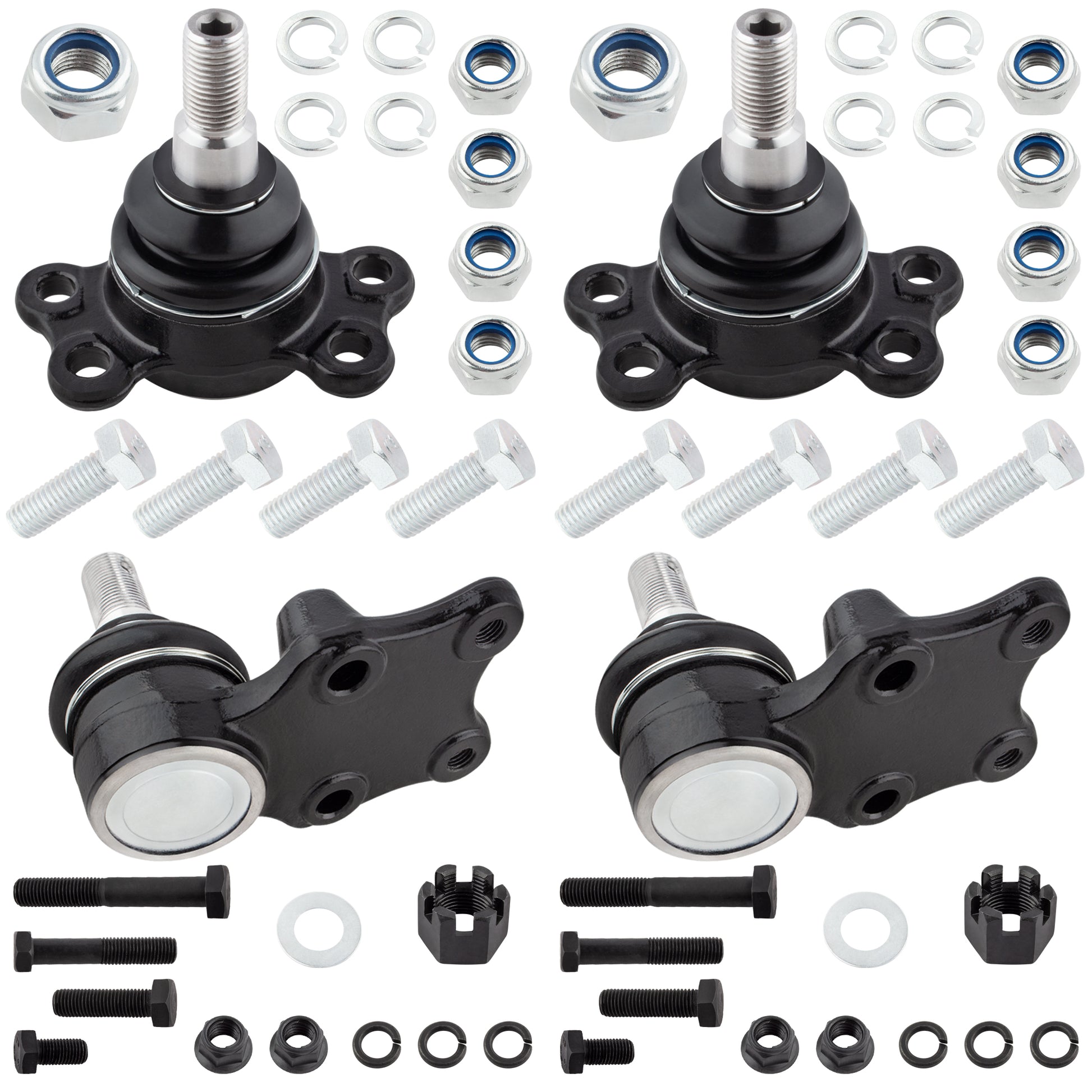 BOXI (Set of 4) 2x Front Upper Ball Joints + 2x Front Lower Ball Joints Kit Fit for Isuzu Pickup