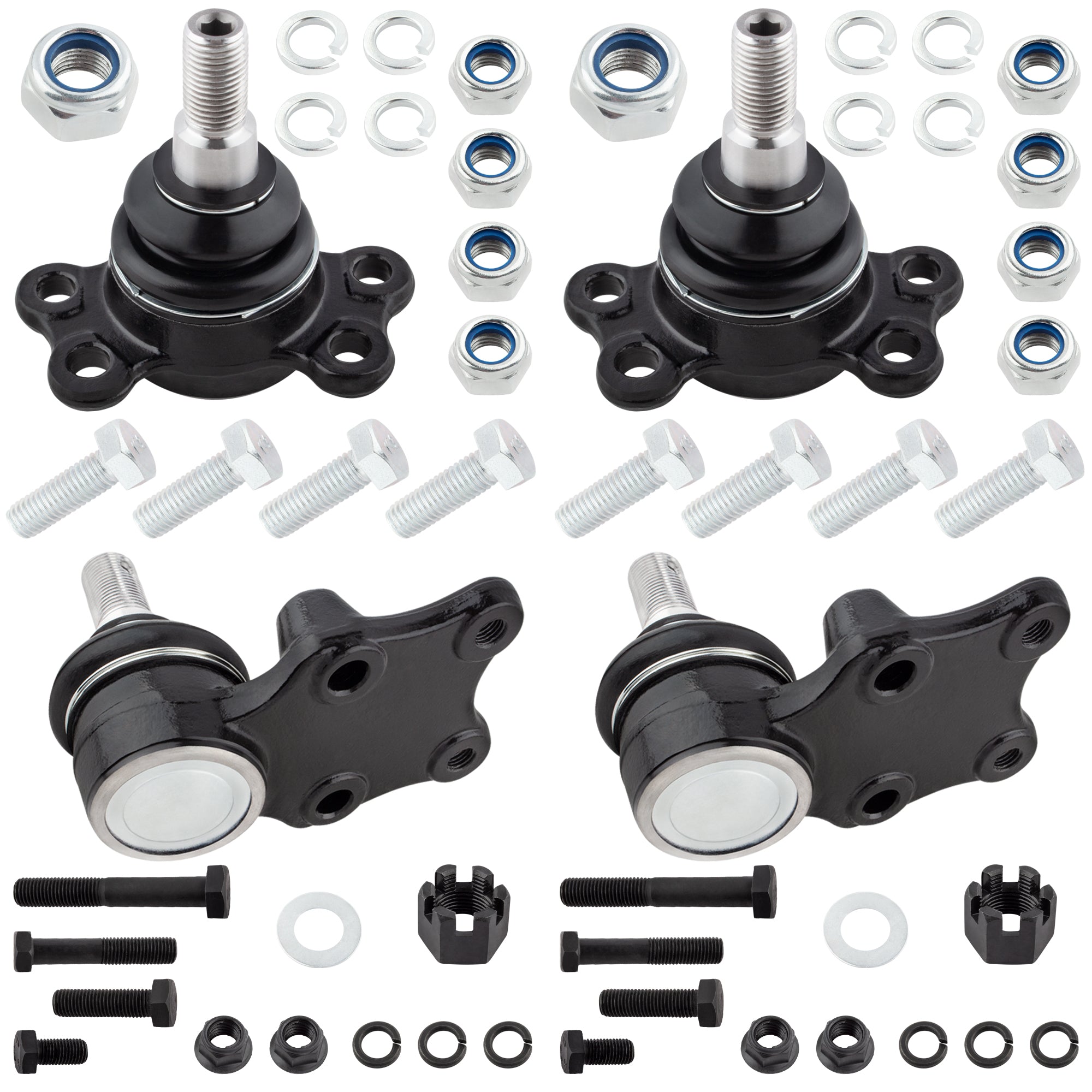 BOXI (Set of 4) 2x Front Upper Ball Joints + 2x Front Lower Ball Joints Kit Fit for Isuzu Pickup