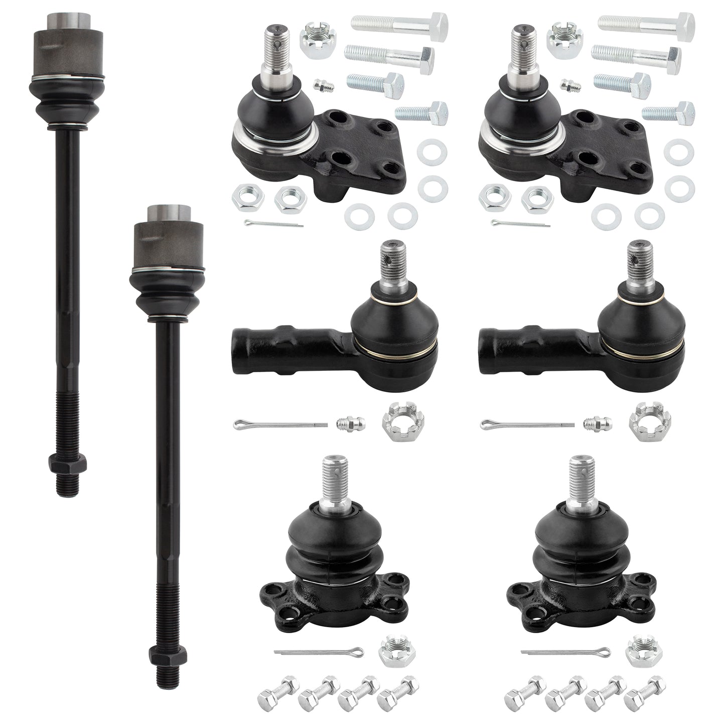 BOXI (Set of 8) Front Upper & Lower Ball Joints Inner & Outer Tie Rod Ends Fit for Chevrolet LUV
