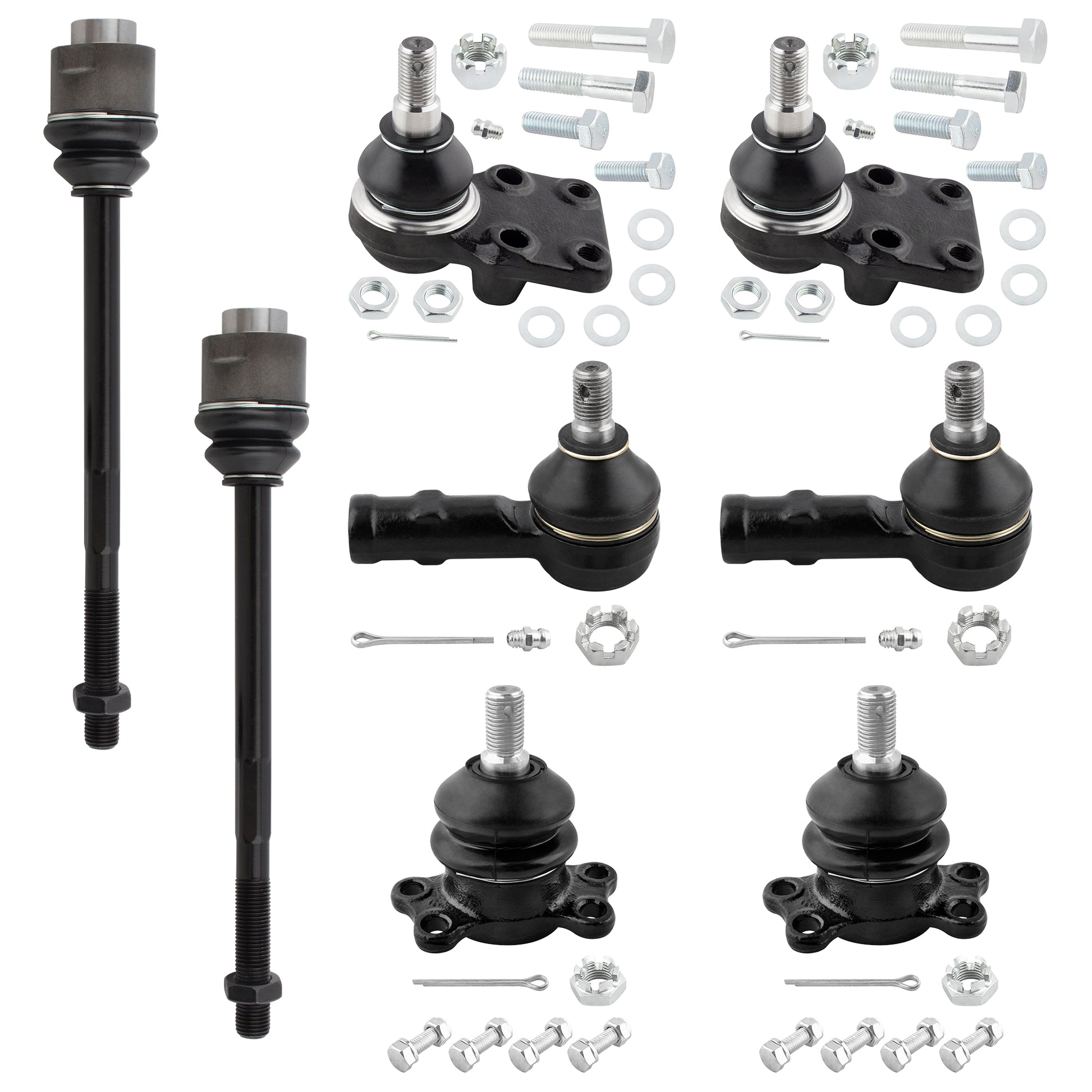 BOXI (Set of 8) Front Upper & Lower Ball Joints Inner & Outer Tie Rod Ends Fit for Chevrolet LUV