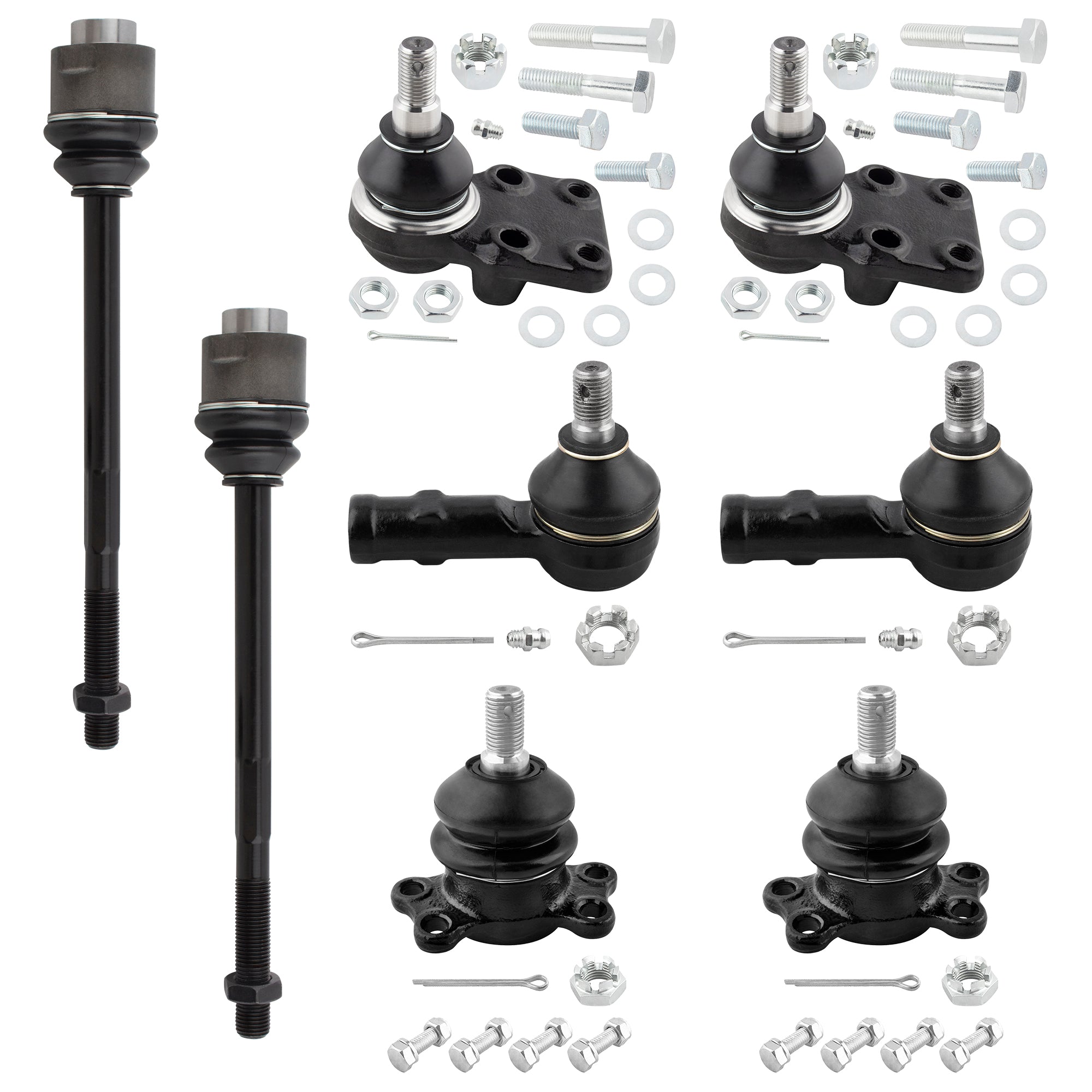 BOXI (Set of 8) Front Upper & Lower Ball Joints Inner & Outer Tie Rod Ends Fit for Chevrolet LUV