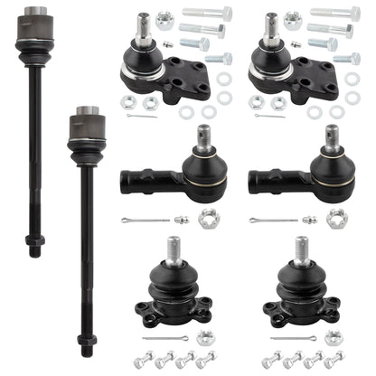 BOXI (Set of 8) Front Upper & Lower Ball Joints Inner & Outer Tie Rod Ends Fit for Chevrolet LUV