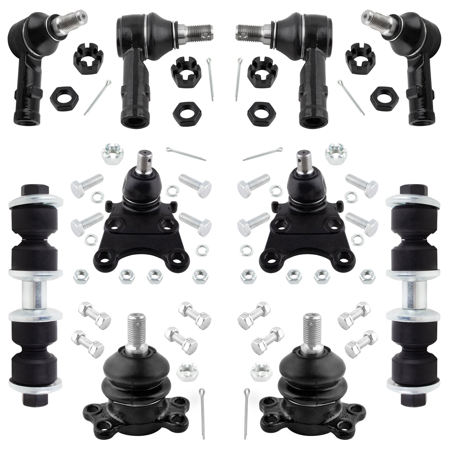 BOXI 10pc Front Upper Lower Ball Joints Tie Rods Sway Bars Fit for Isuzu Trooper 1987-1991