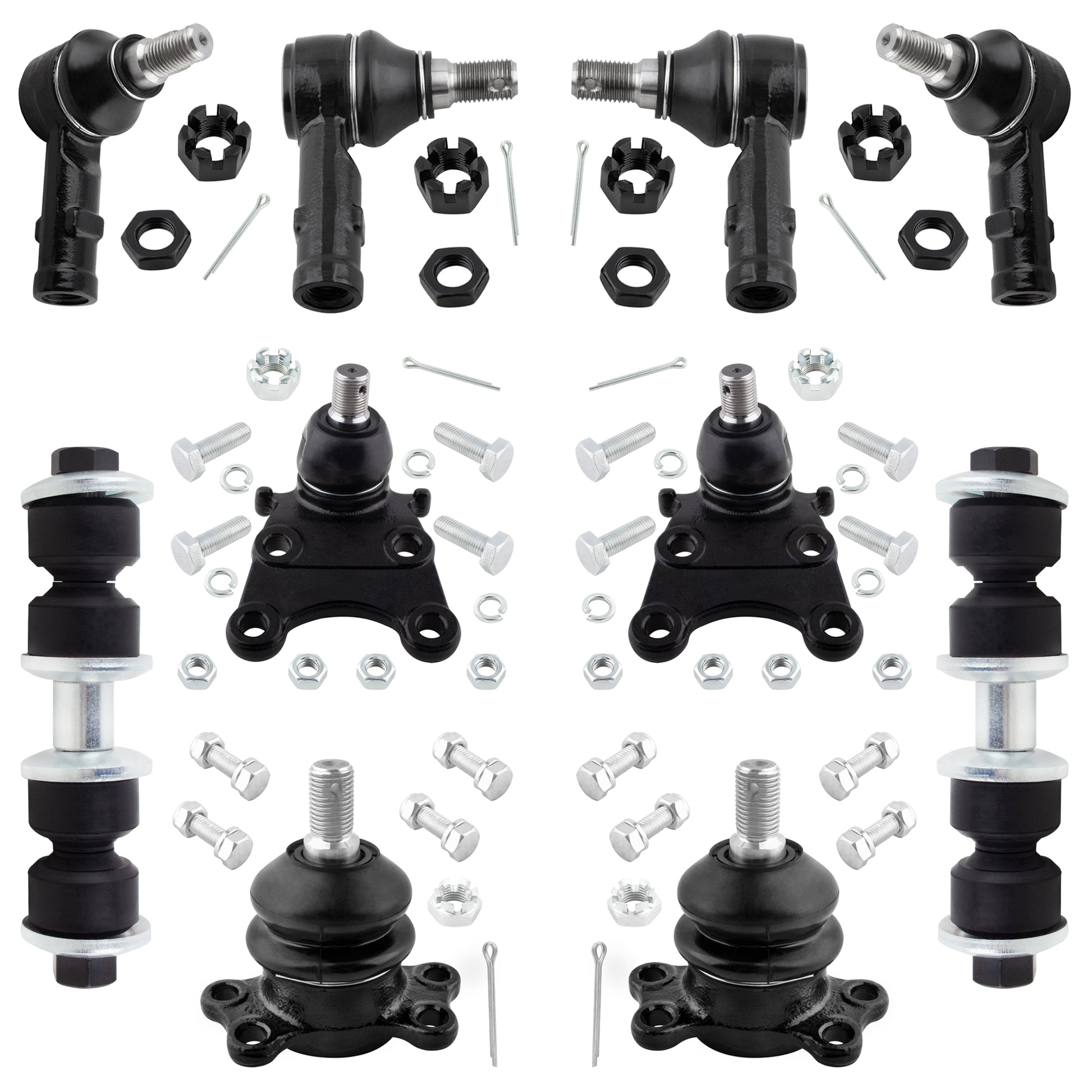 BOXI 10pc Front Upper Lower Ball Joints Tie Rods Sway Bars Fit for Isuzu Trooper 1987-1991