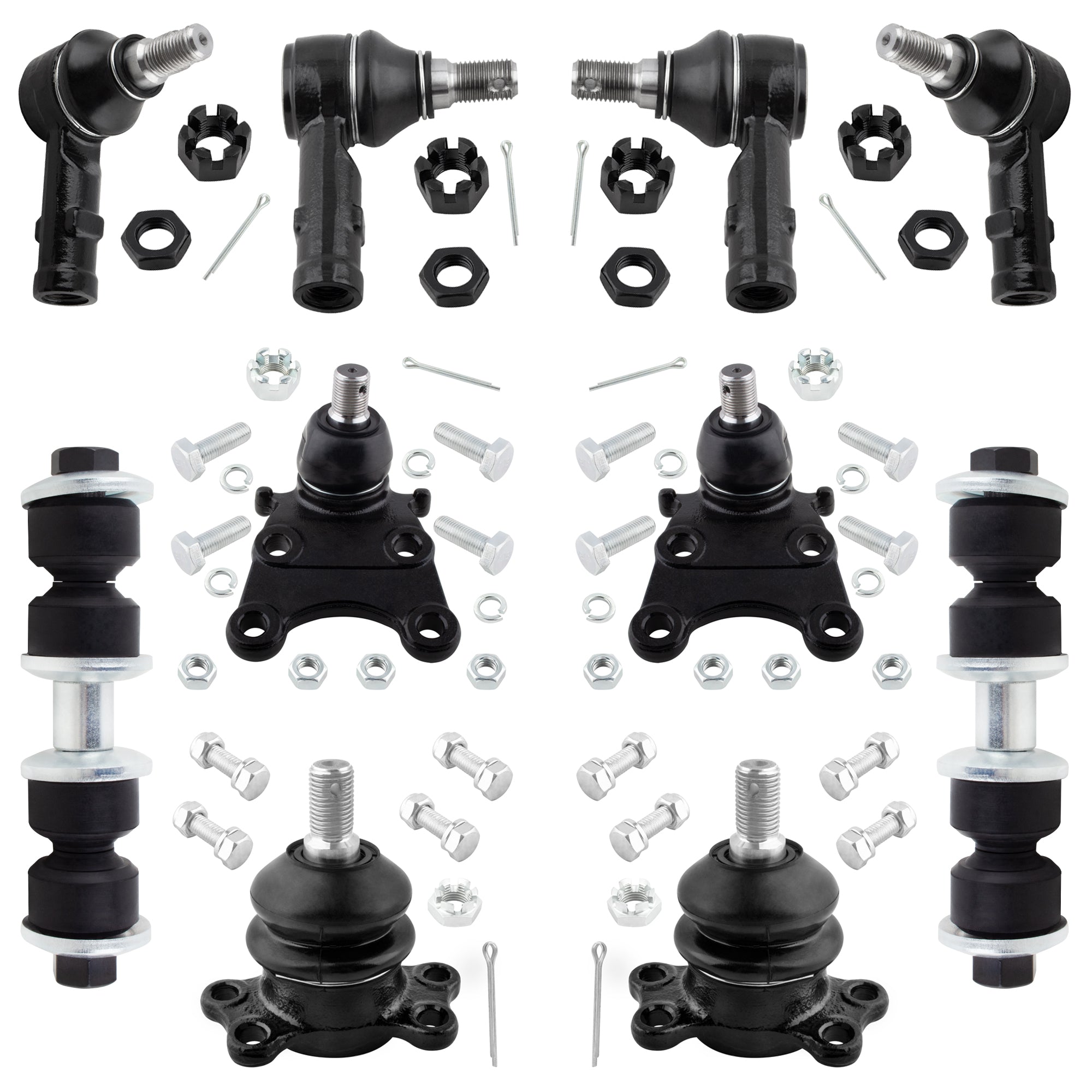 BOXI 10pc Front Upper Lower Ball Joints Tie Rods Sway Bars Fit for Isuzu Trooper 1987-1991