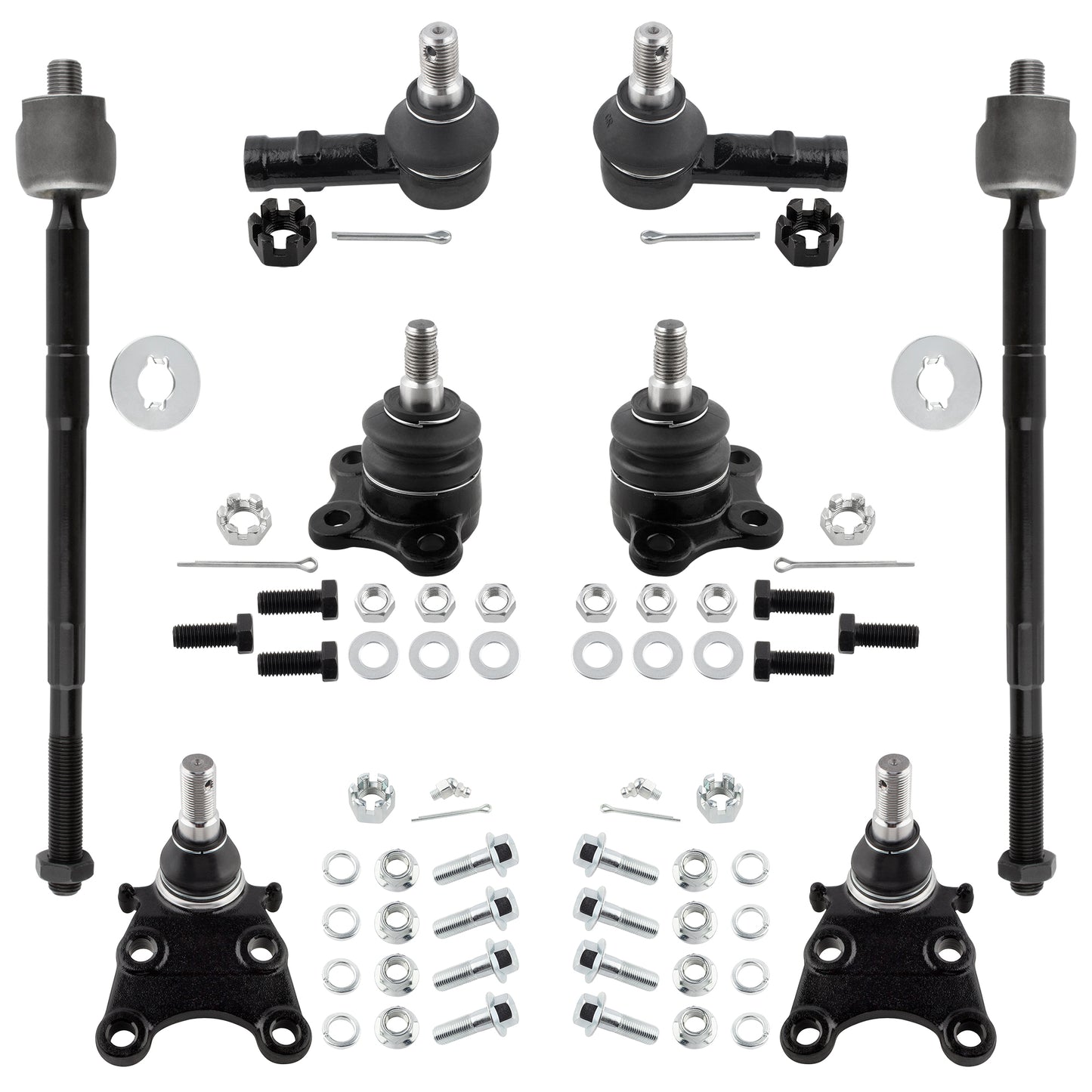 BOXI 8pcs Front Tie Rod Ends + Ball Joints Fit for Honda Passport 1998-2002