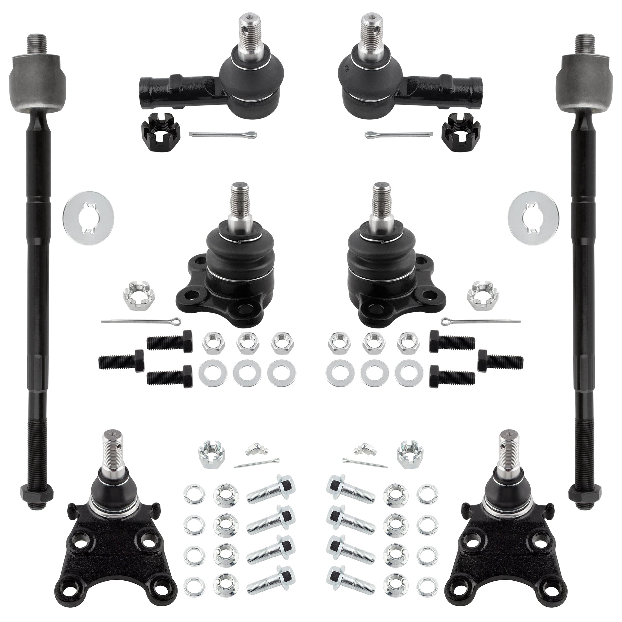 BOXI 8pcs Front Tie Rod Ends + Ball Joints Fit for Honda Passport 1998-2002