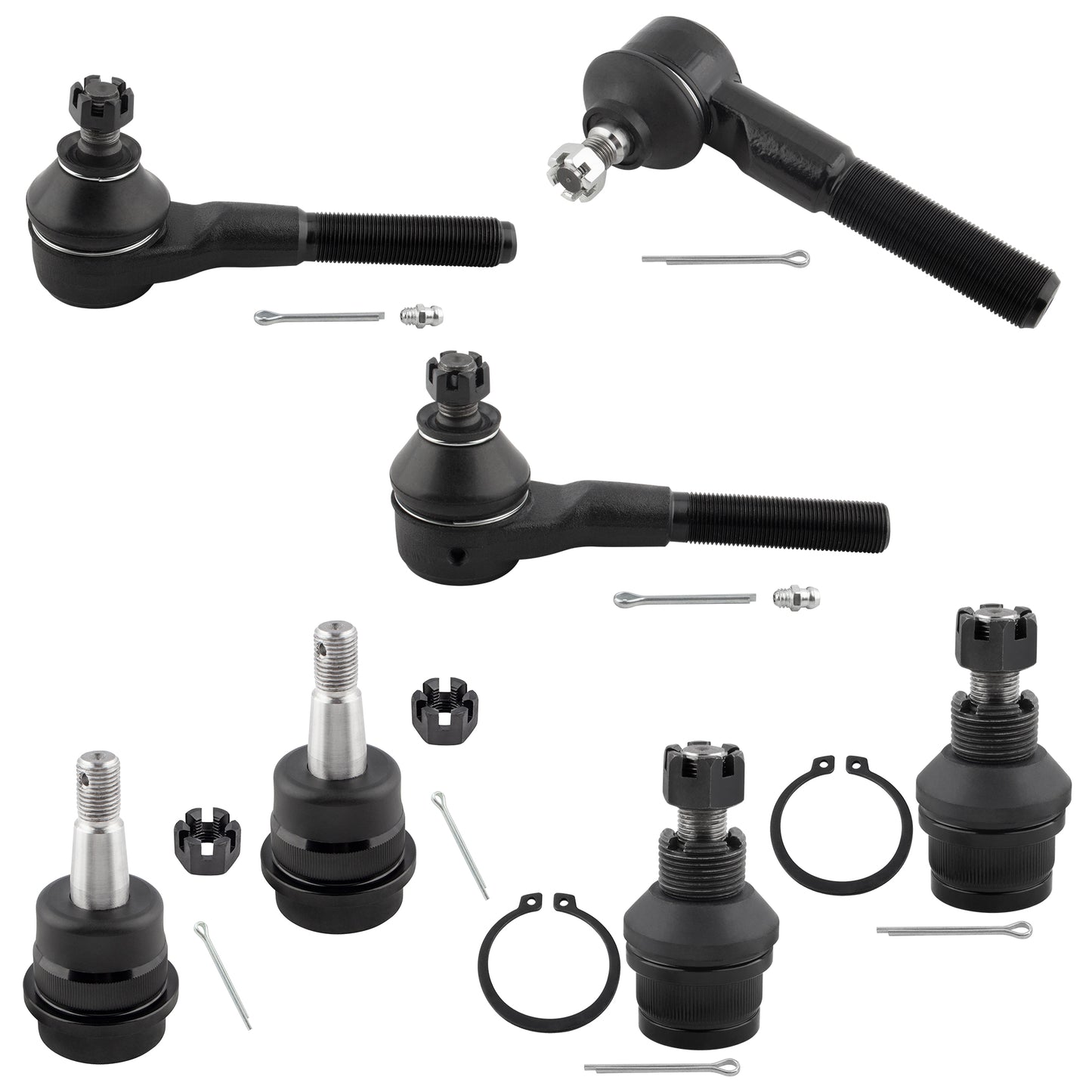 BOXI 7pcs Front Tie Rod End + Ball Joint Kit Fit for Jeep Cherokee 1991-2001