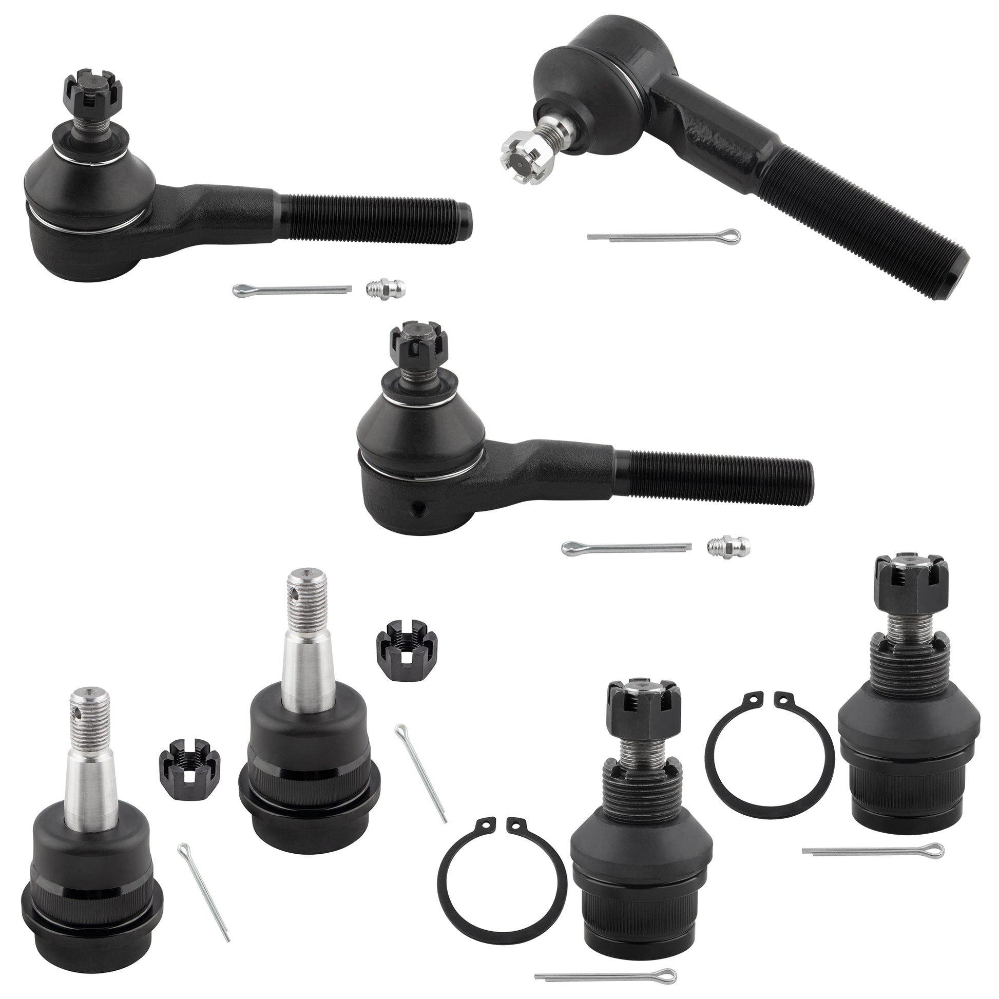 BOXI 7pcs Front Tie Rod End + Ball Joint Kit Fit for Jeep Cherokee 1991-2001