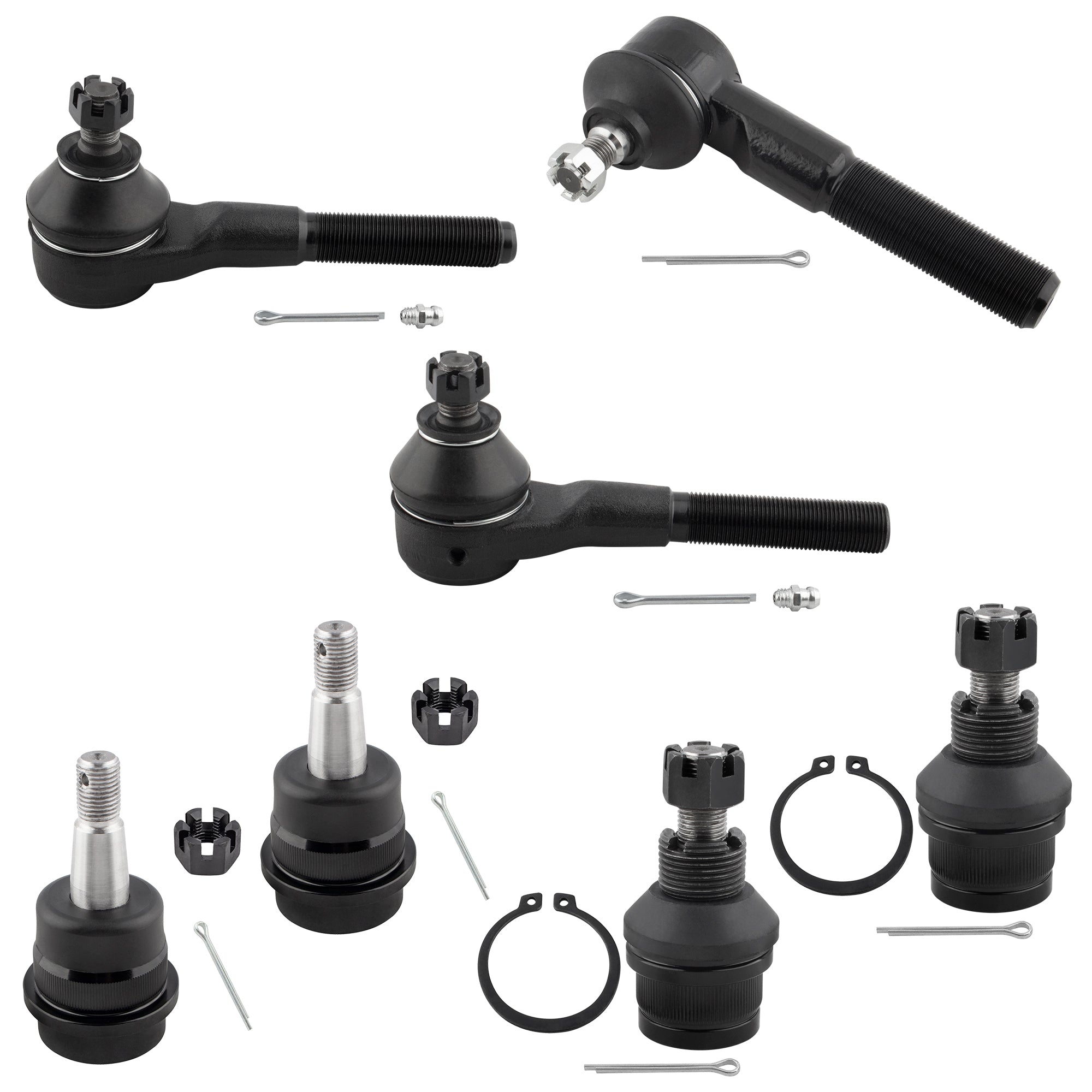 BOXI 7pcs Front Tie Rod End + Ball Joint Kit Fit for Jeep Cherokee 1991-2001