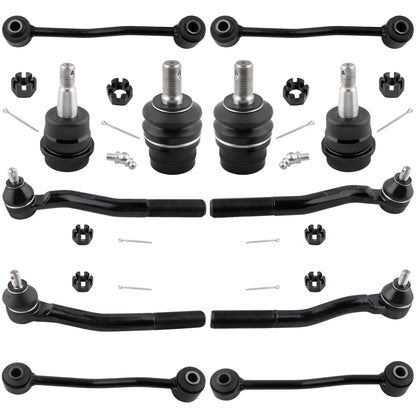 BOXI 12PC Front Outer Tie Rods Front & Rear Sway Bars Upper Lower Ball Joints, fit 1999 2000 2001