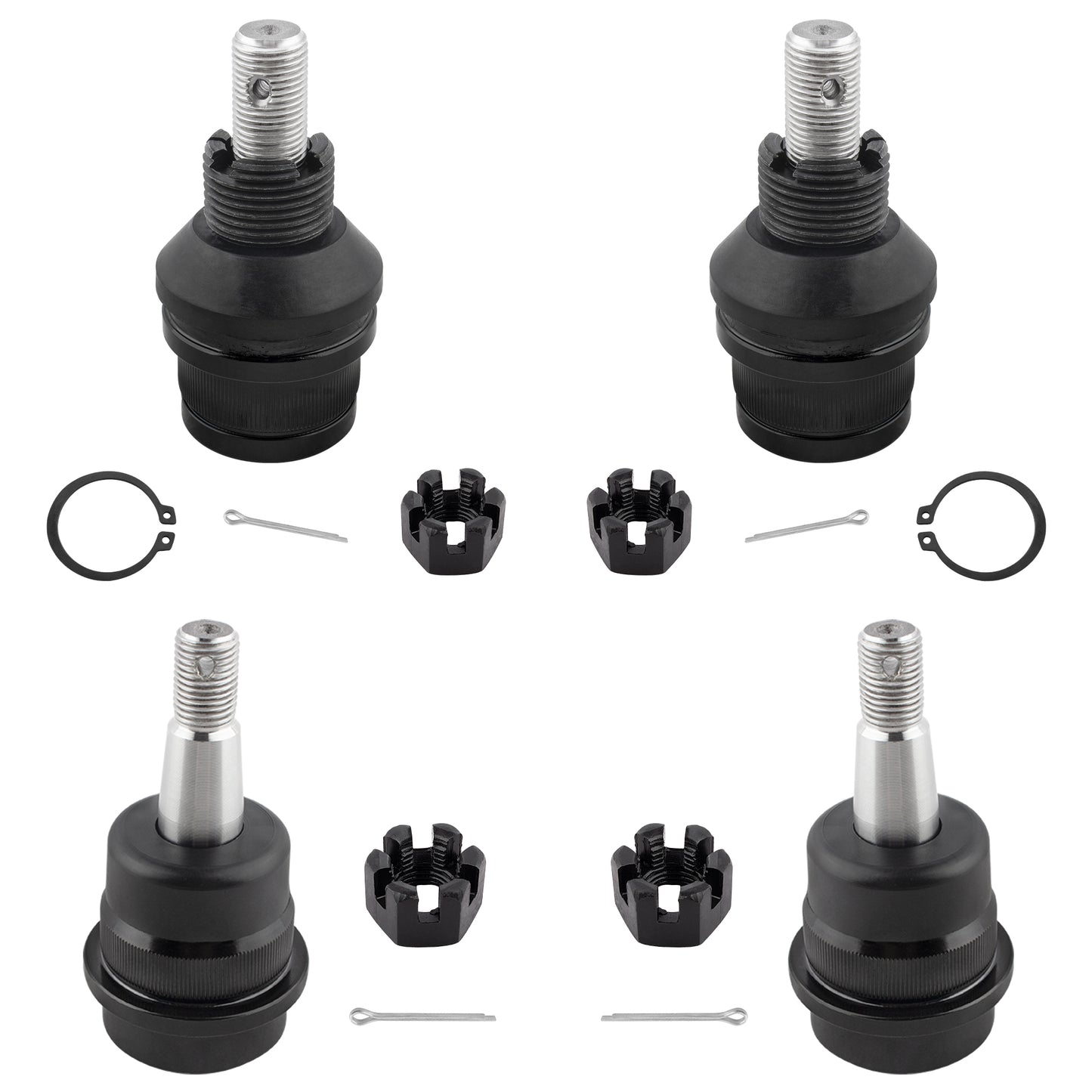 BOXI 4pcs Front Lower Suspension and Upper Ball Joint Assembly Fit for Jeep Cherokee 1984-1989
