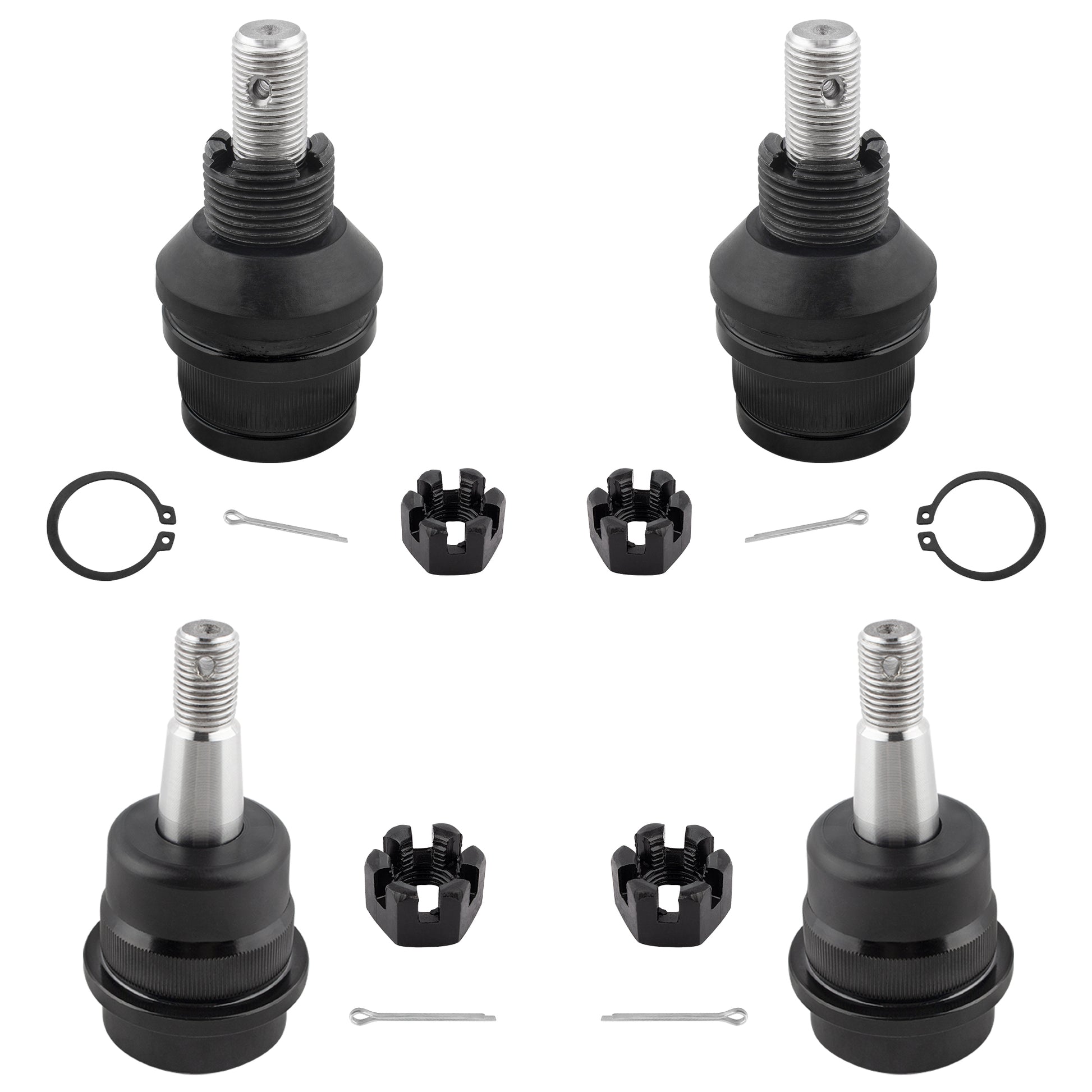 BOXI 4pcs Front Lower Suspension and Upper Ball Joint Assembly Fit for Jeep Cherokee 1984-1989