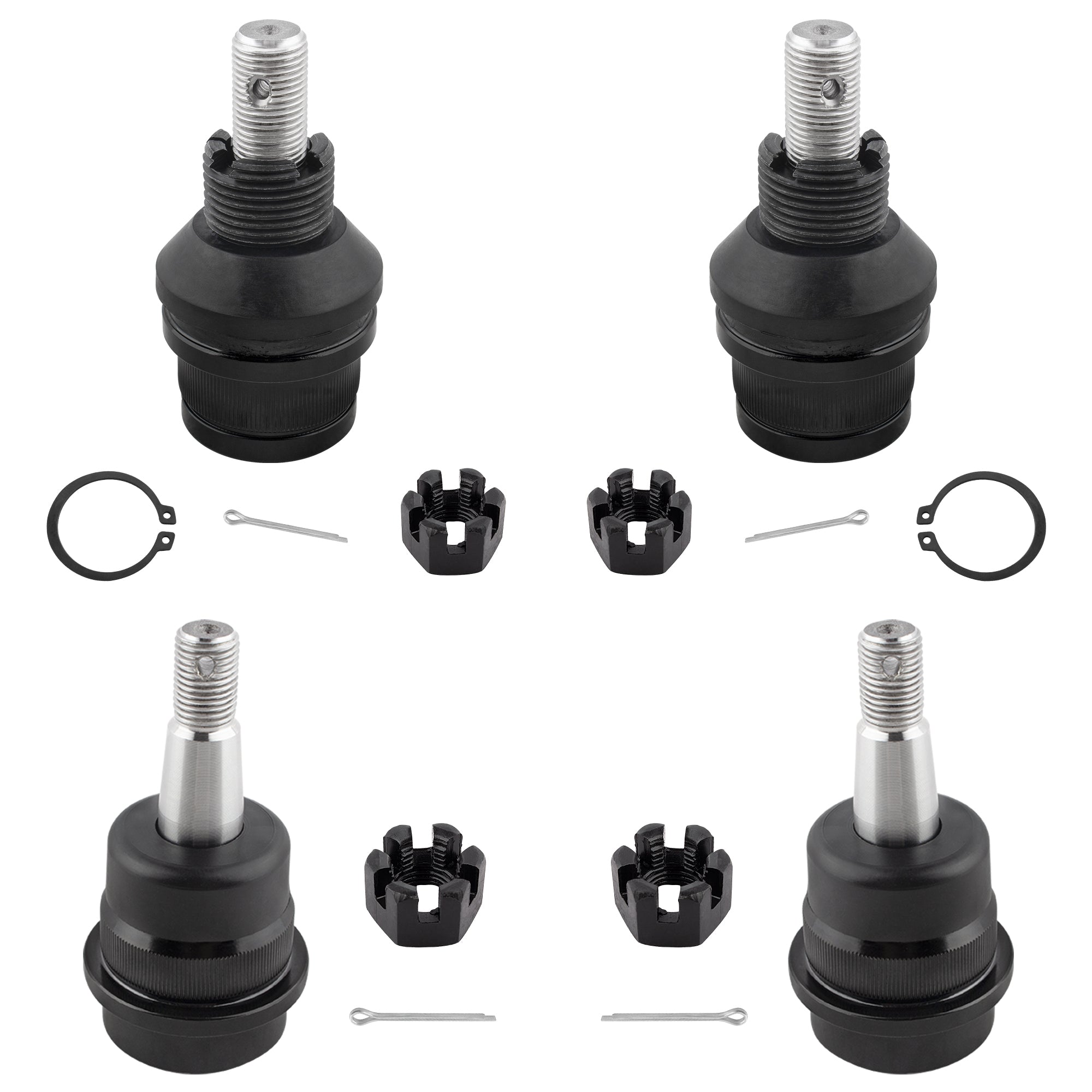 BOXI 4pcs Front Lower Suspension and Upper Ball Joint Assembly Fit for Jeep Cherokee 1984-1989