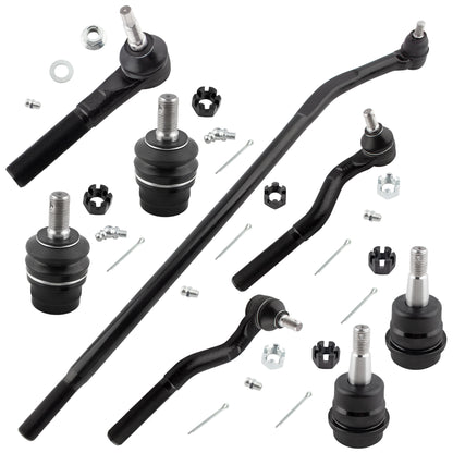 BOXI (Set of 8) Inner Outer Tie Rod Upper Lower Ball Joint Fit for Jeep Wrangler 2007 2008 2009