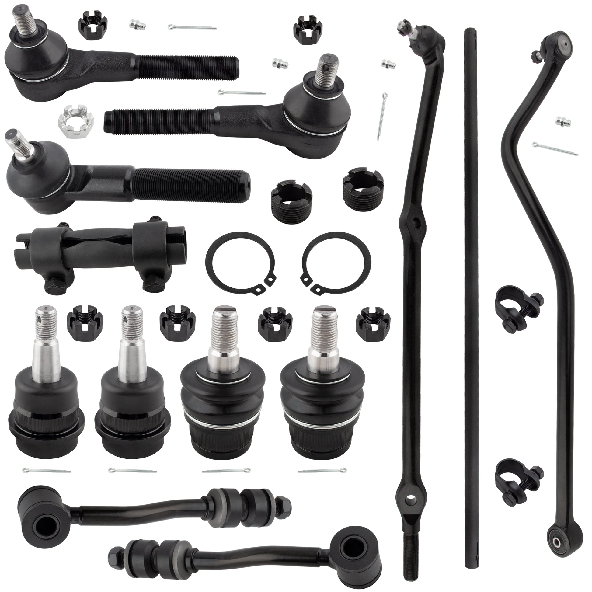 BOXI 13pcs Drag Links Tie Rods Ball Joints Sway Bar End Center Kit Fit for Jeep Cherokee 1991-2001