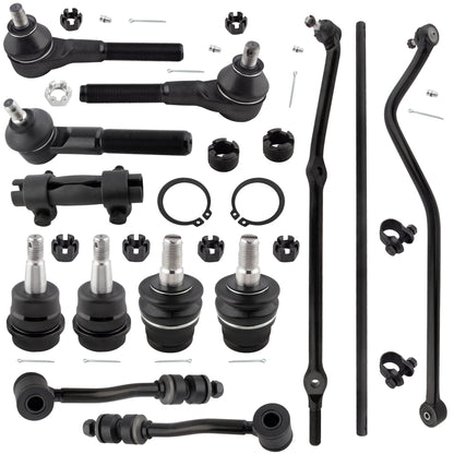 BOXI 13pcs Drag Links Tie Rods Ball Joints Sway Bar End Center Kit Fit for Jeep Cherokee 1991-2001