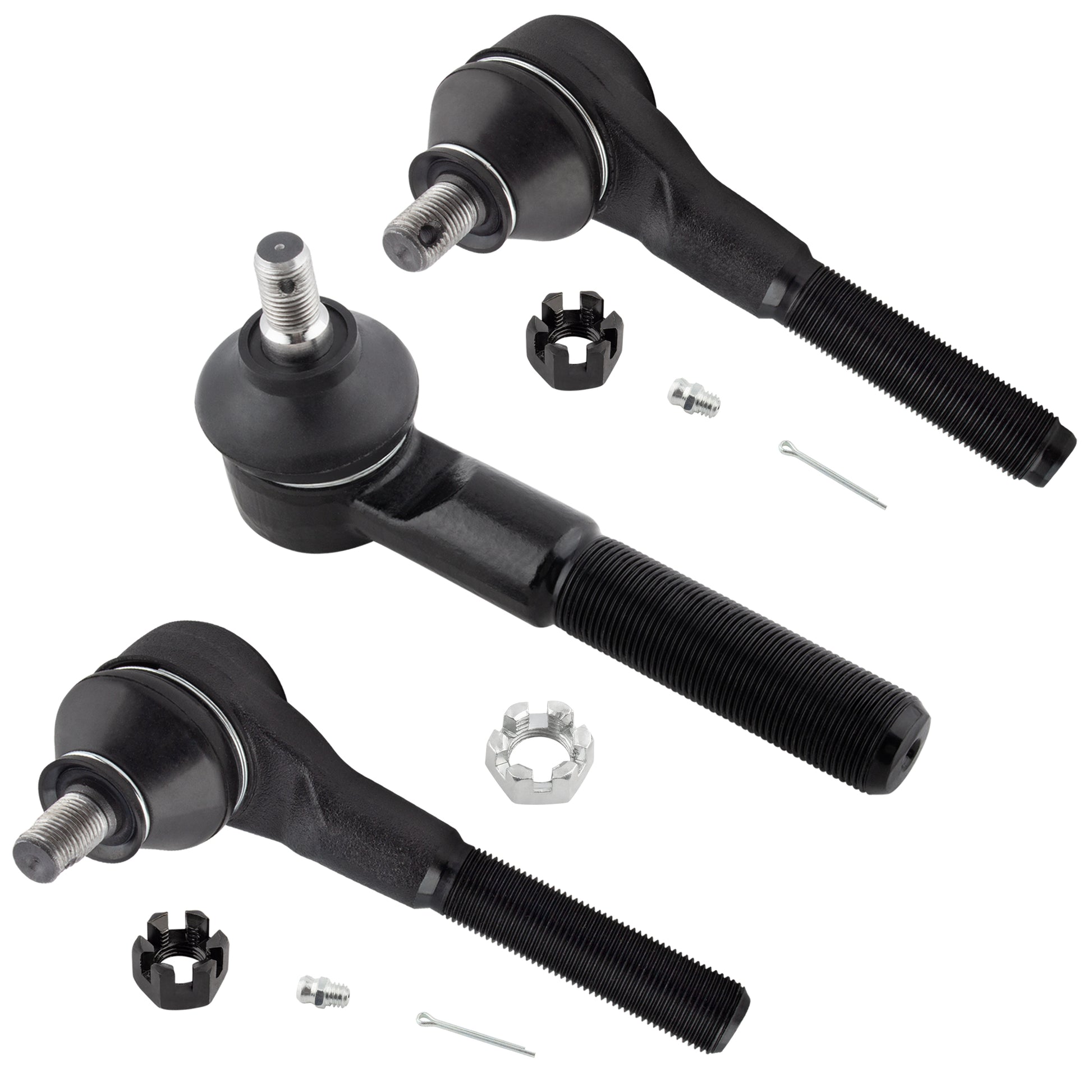 BOXI 3pcs Front Outer Left Tie Rods + Front Inner & Outer Tie Rods Fit for Jeep Cherokee 1991-2001