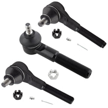 BOXI 3pcs Front Outer Left Tie Rods + Front Inner & Outer Tie Rods Fit for Jeep Cherokee 1991-2001