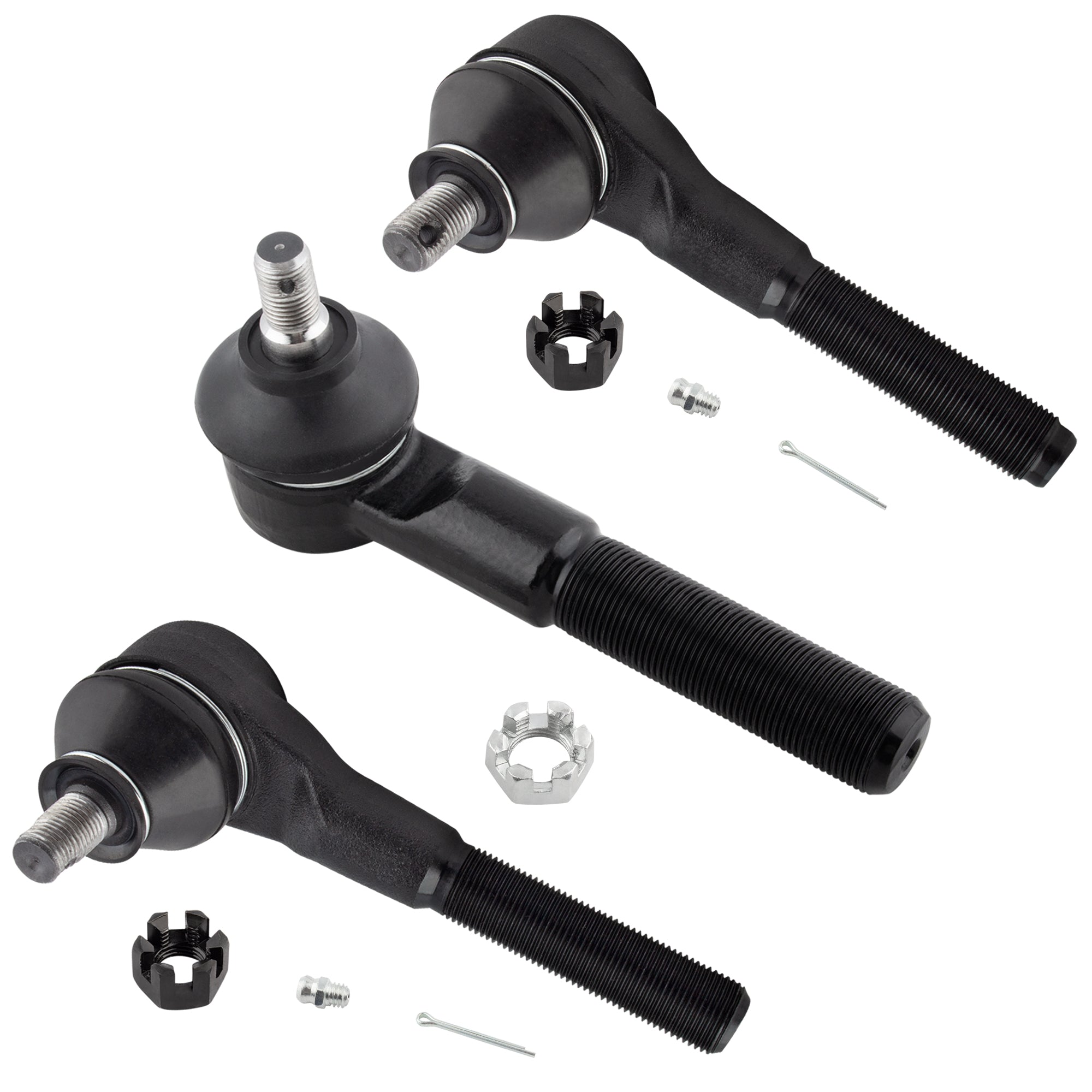 BOXI 3pcs Front Outer Left Tie Rods + Front Inner & Outer Tie Rods Fit for Jeep Cherokee 1991-2001